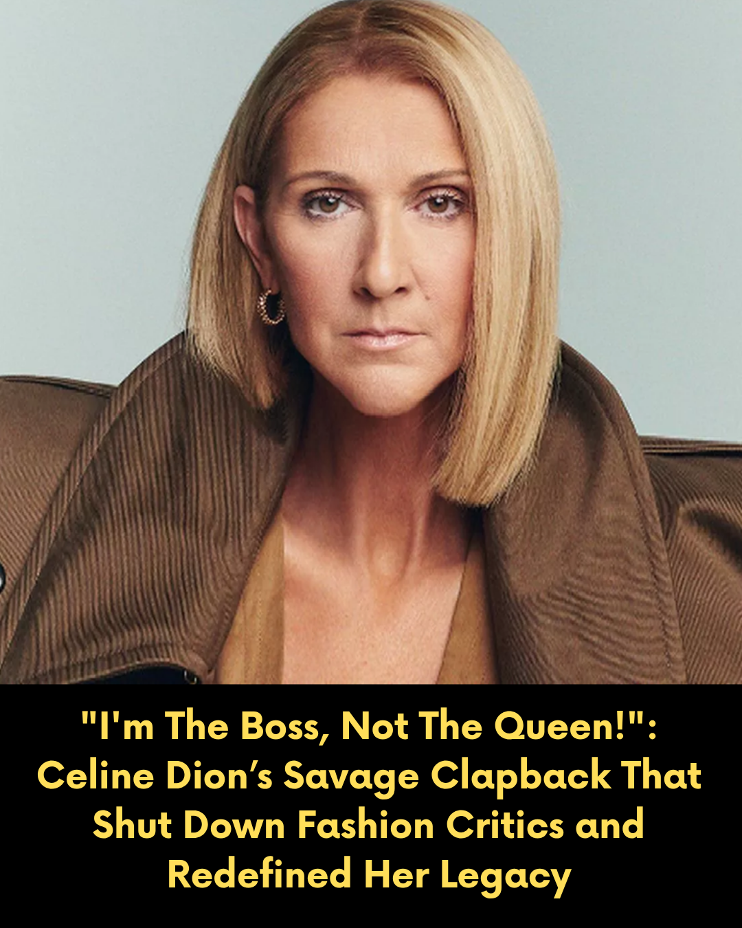 “I’m The Boss, Not The Queen!”: Celine Dion’s Savage Clapback That Shut Down Fashion Critics and Redefined Her Legacy