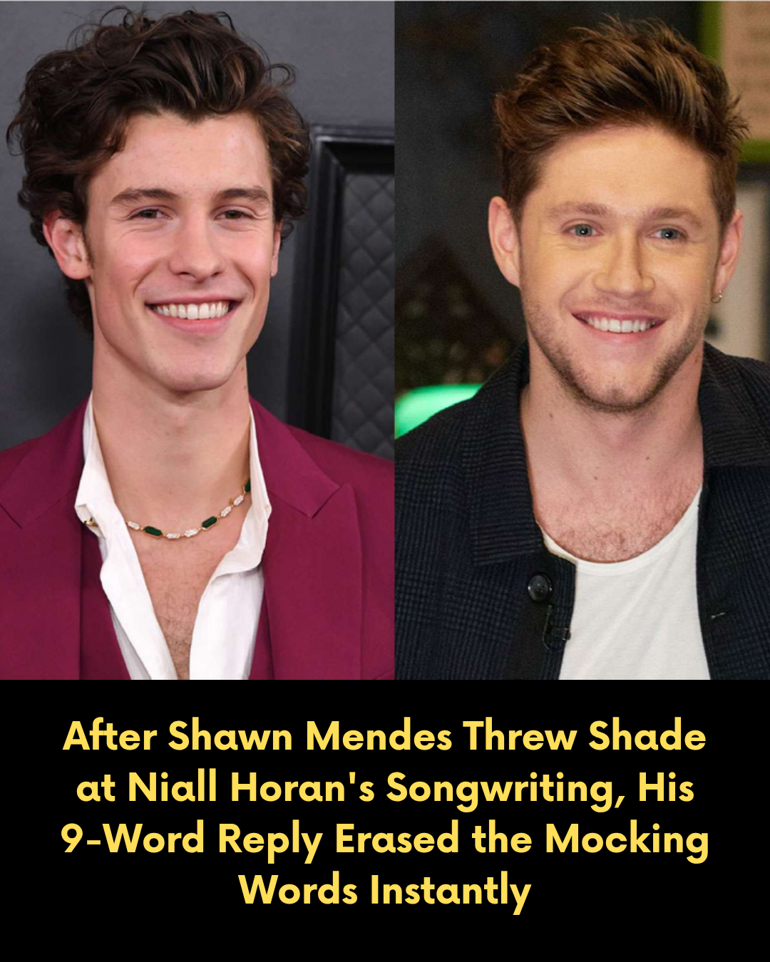 After Shawn Mendes Threw Shade at Niall Horan’s Songwriting, His 9-Word Reply Erased the Mocking Words Instantly