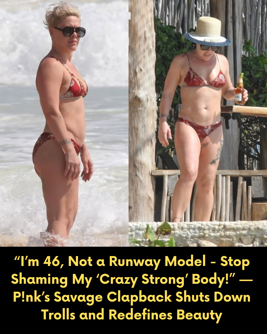 “I’m 46, Not a Runway Model – Stop Shaming My ‘Crazy Strong’ Body!” — P!nk’s Savage Clapback Shuts Down Trolls and Redefines Beauty