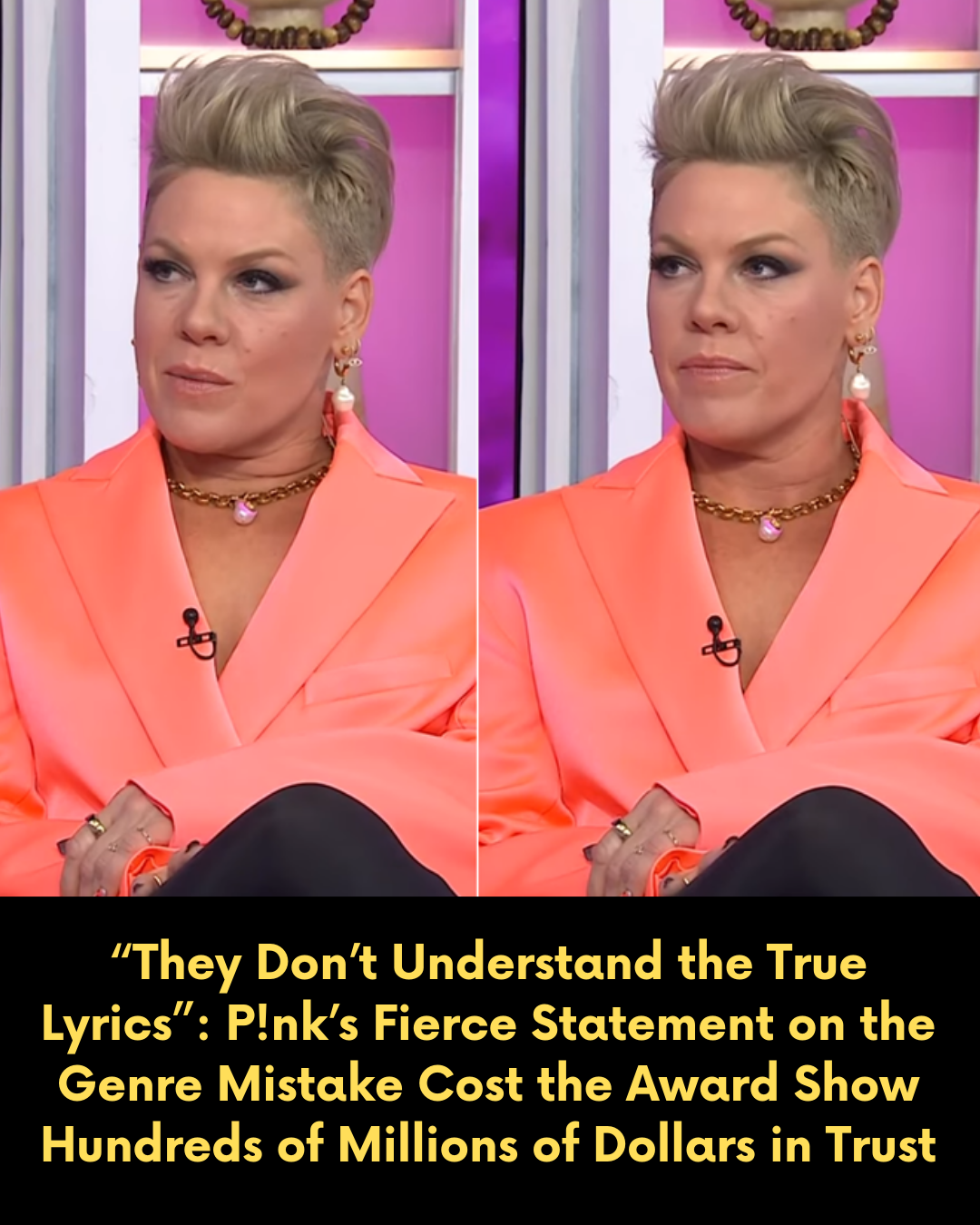 “They Don’t Understand the True Lyrics”: P!nk’s Fierce Statement on the Genre Mistake Cost the Award Show Hundreds of Millions of Dollars in Trust