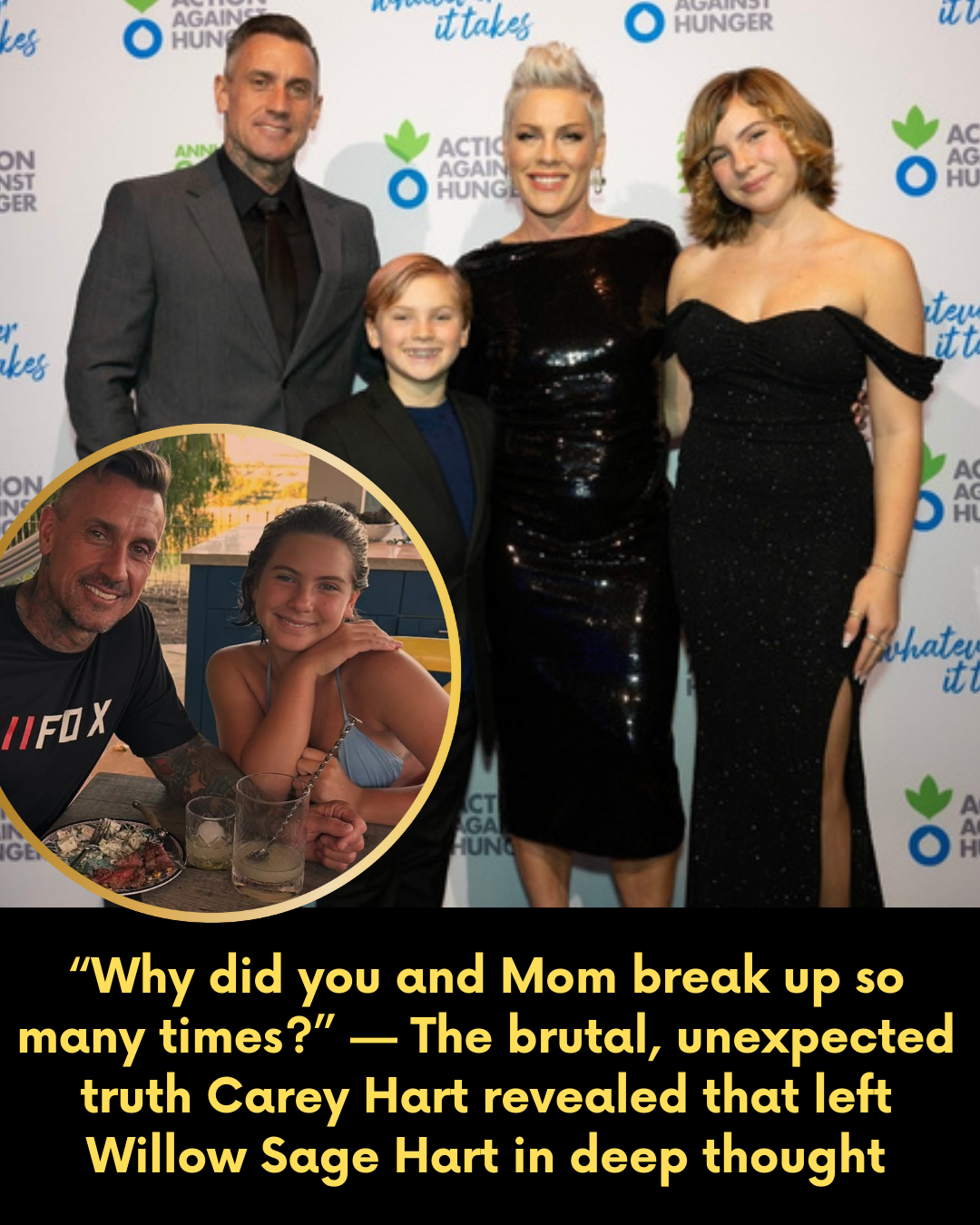 “Why did you and Mom break up so many times?” — The brutal, unexpected truth Carey Hart revealed that left Willow Sage Hart in deep thought