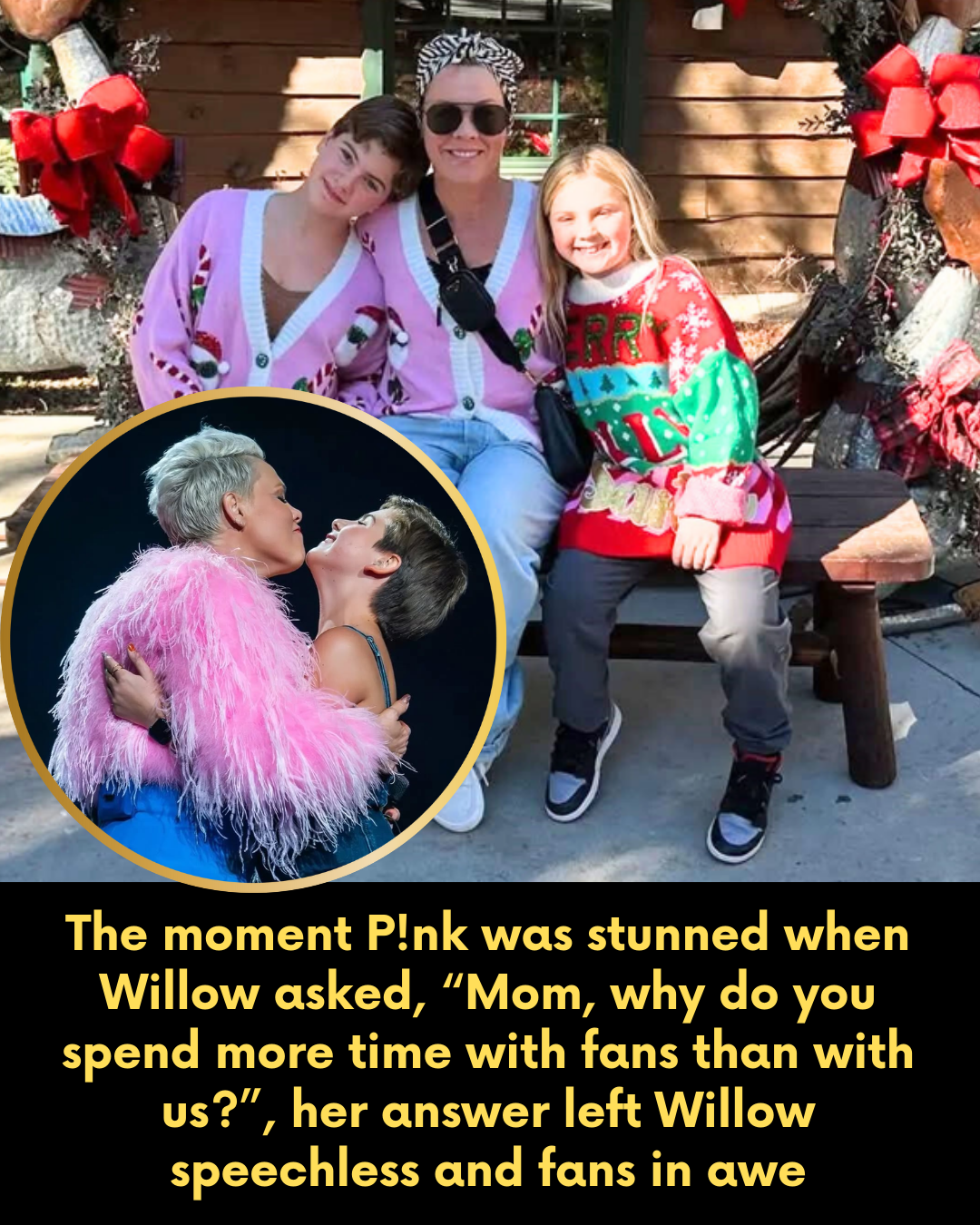The moment P!nk was stunned when Willow asked, “Mom, why do you spend more time with fans than with us?” — her answer left Willow speechless and fans in awe