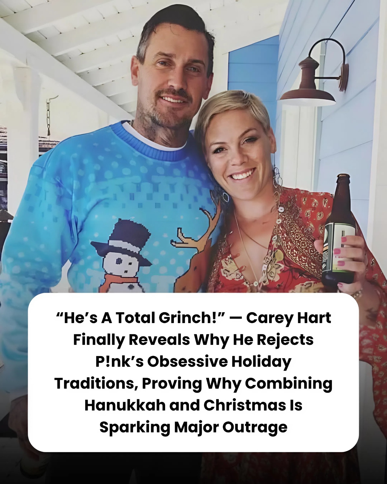 “He’s A Total Grinch!” — Carey Hart Finally Reveals Why He Rejects P!nk’s Obsessive Holiday Traditions, Proving Why Combining Hanukkah and Christmas Is Sparking Major Outrage.