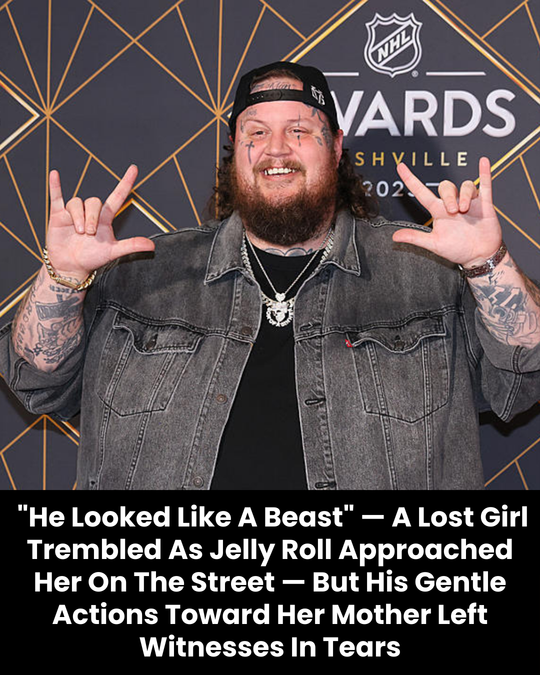 “He Looked Like A Beast” — A Lost Girl Trembled As Jelly Roll Approached Her On The Street — But His Gentle Actions Toward Her Mother Left Witnesses In Tears