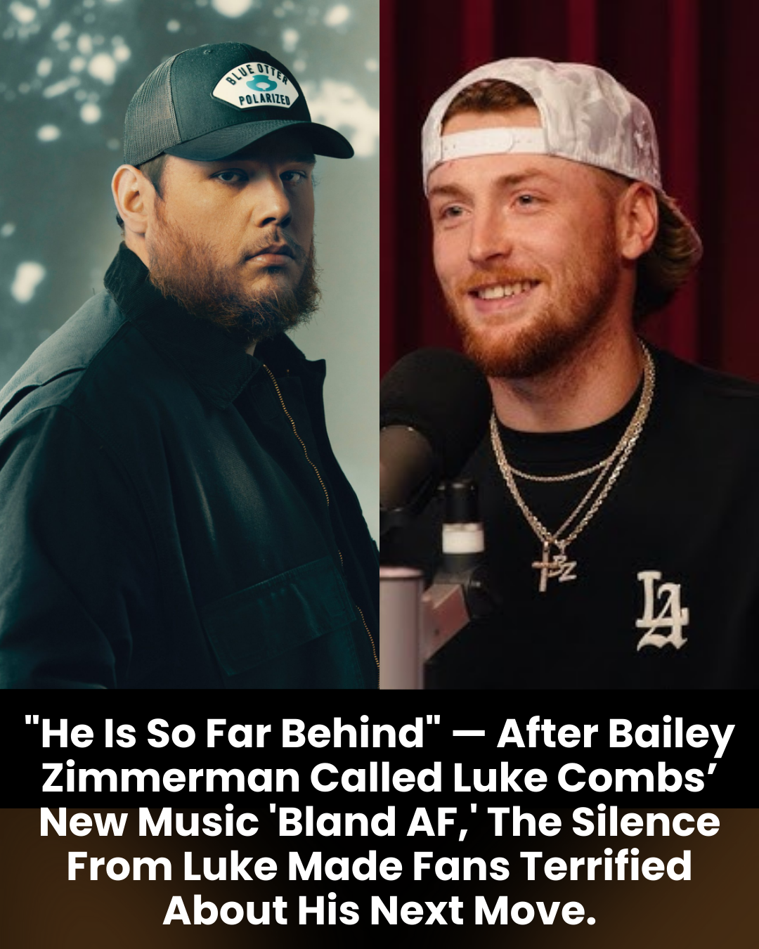 “He Is So Far Behind” — After Bailey Zimmerman Called Luke Combs’ New Music ‘Bland AF,’ The Silence From Luke Made Fans Terrified About His Next Move.