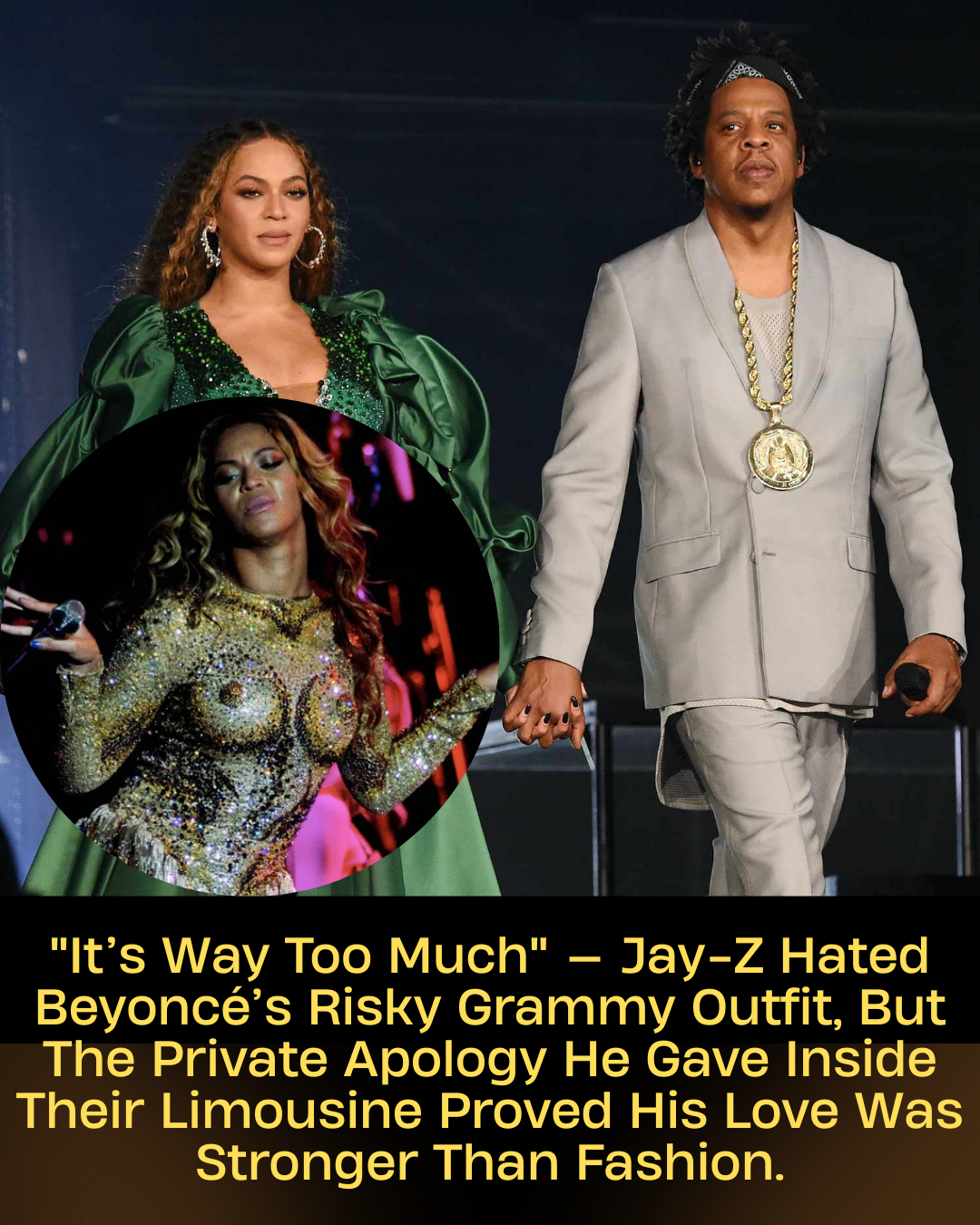 “It’s Way Too Much” — Jay-Z Hated Beyoncé’s Risky Grammy Outfit, But The Private Apology He Gave Inside Their Limousine Proved His Love Was Stronger Than Fashion.