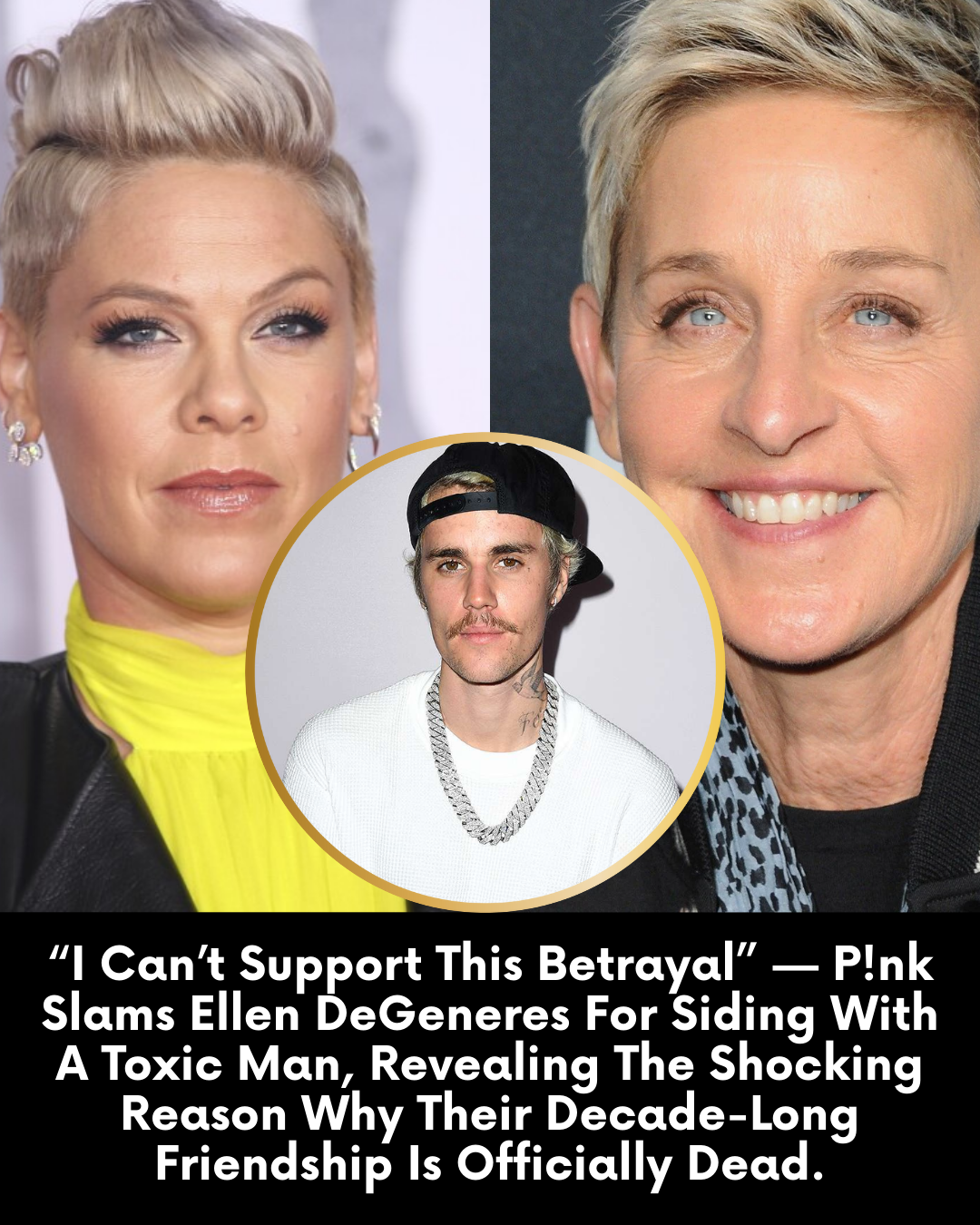 “I Can’t Support This Betrayal” — P!nk Slams Ellen DeGeneres For Siding With A Toxic Man, Revealing The Shocking Reason Why Their Decade-Long Friendship Is Officially Dead.