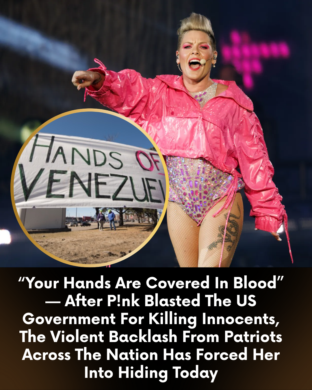 “Your Hands Are Covered In Blood” — After P!nk Blasted The US Government For Killing Innocents, The Violent Backlash From Patriots Across The Nation Has Forced Her Into Hiding Today