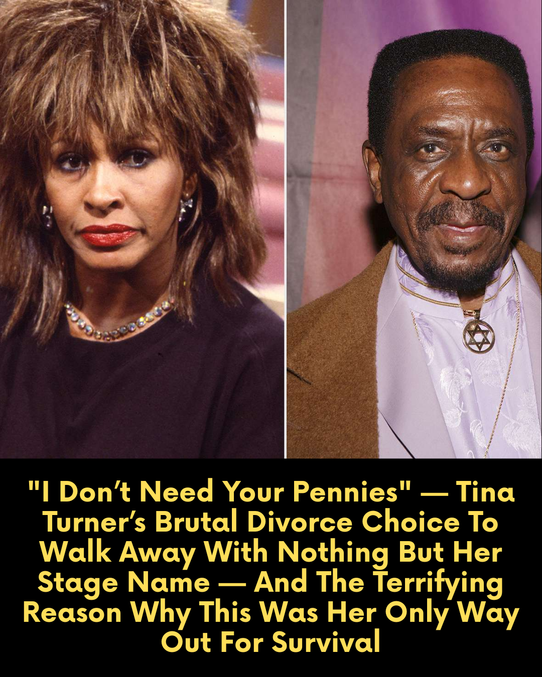 “I Don’t Need Your Pennies” — Tina Turner’s Brutal Divorce Choice To Walk Away With Nothing But Her Stage Name — And The Terrifying Reason Why This Was Her Only Way Out For Survival