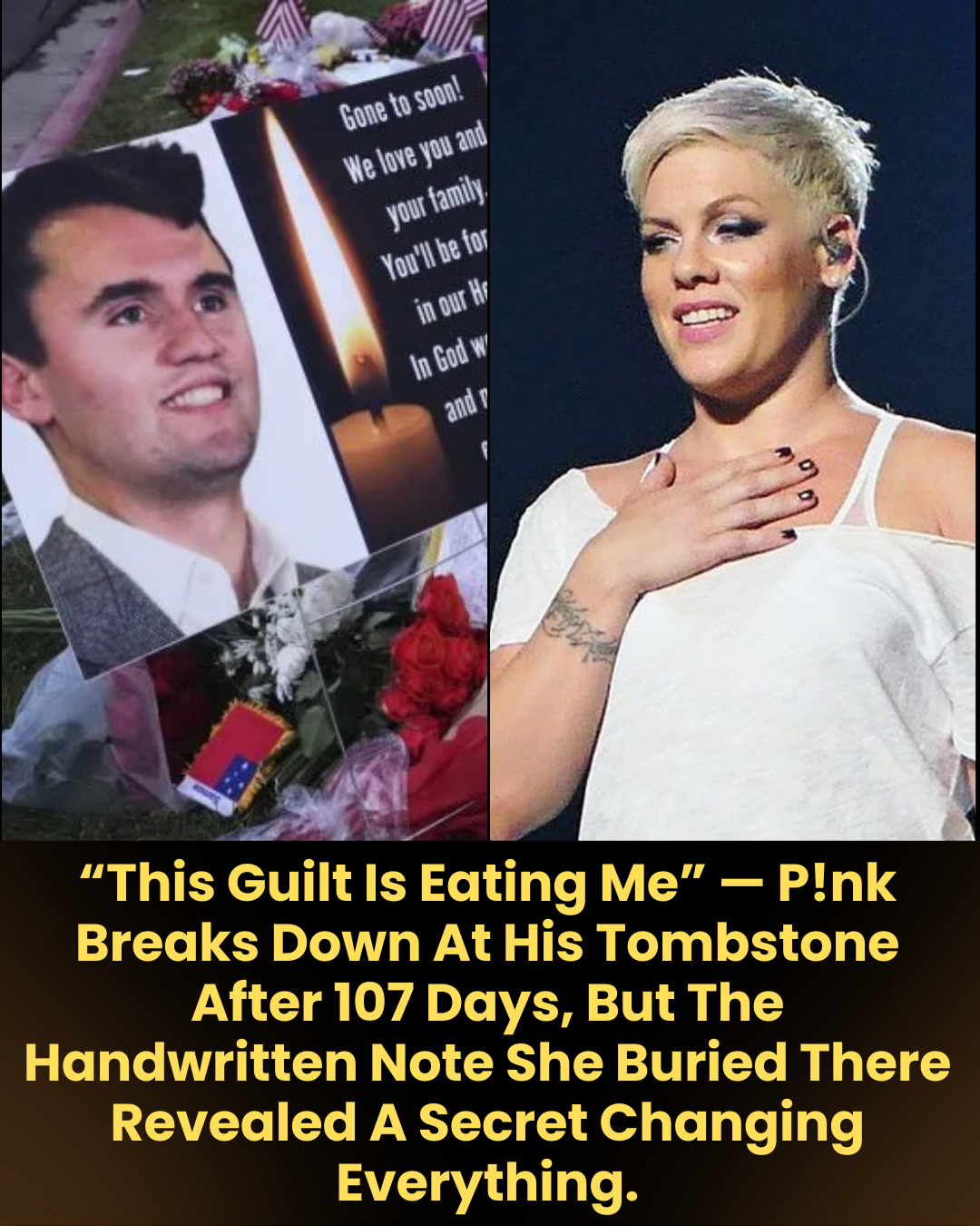 “This Guilt Is Eating Me” — P!nk Breaks Down At His Tombstone After 107 Days, But The Handwritten Note She Buried There Revealed A Secret Changing Everything.