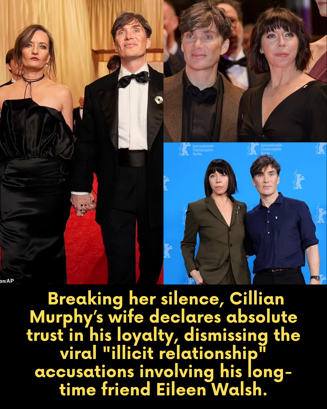 Breaking her silence, Cillian Murphy’s wife declares absolute trust in his loyalty, dismissing the viral “illicit relationship” accusations involving his long-time friend Eileen Walsh.