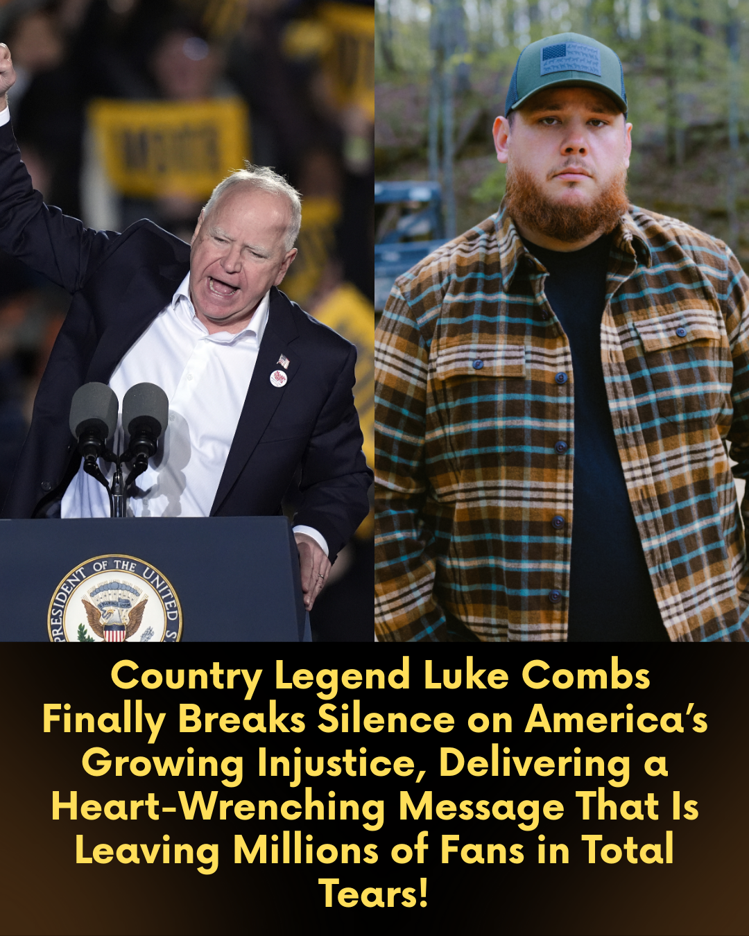 Country Legend Luke Combs Finally Breaks Silence on America’s Growing Injustice, Delivering a Heart-Wrenching Message That Is Leaving Millions of Fans in Total Tears!