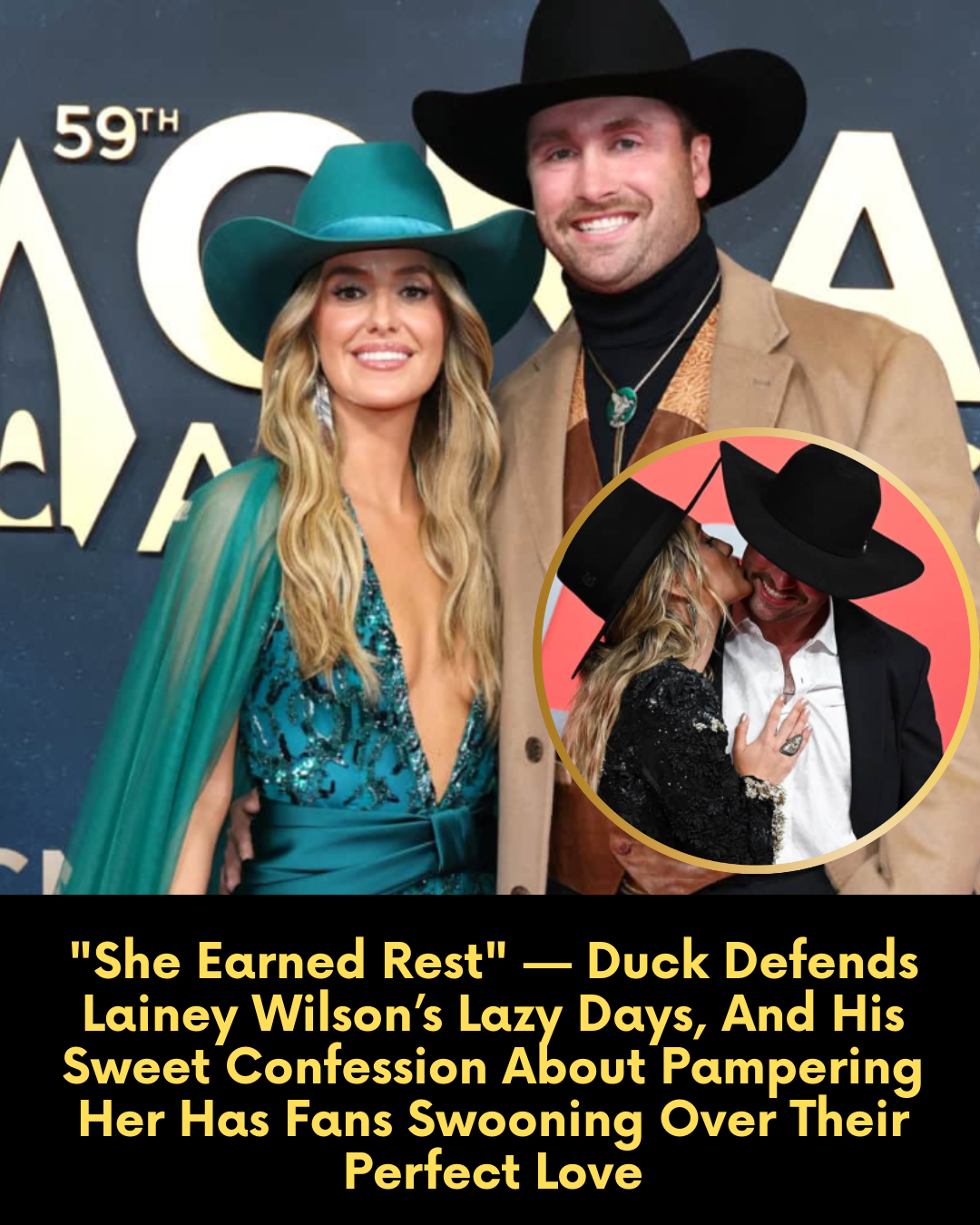 “She Earned Rest” — Duck Defends Lainey Wilson’s Lazy Days, And His Sweet Confession About Pampering Her Has Fans Swooning Over Their Perfect Love