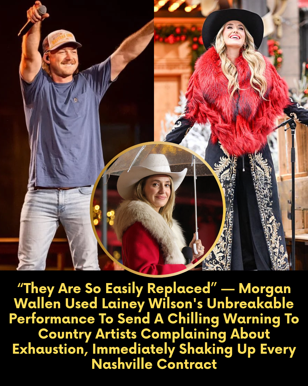“They Are So Easily Replaced” — Morgan Wallen Used Lainey Wilson’s Unbreakable Performance To Send A Chilling Warning To Country Artists Complaining About Exhaustion, Immediately Shaking Up Every Nashville Contract