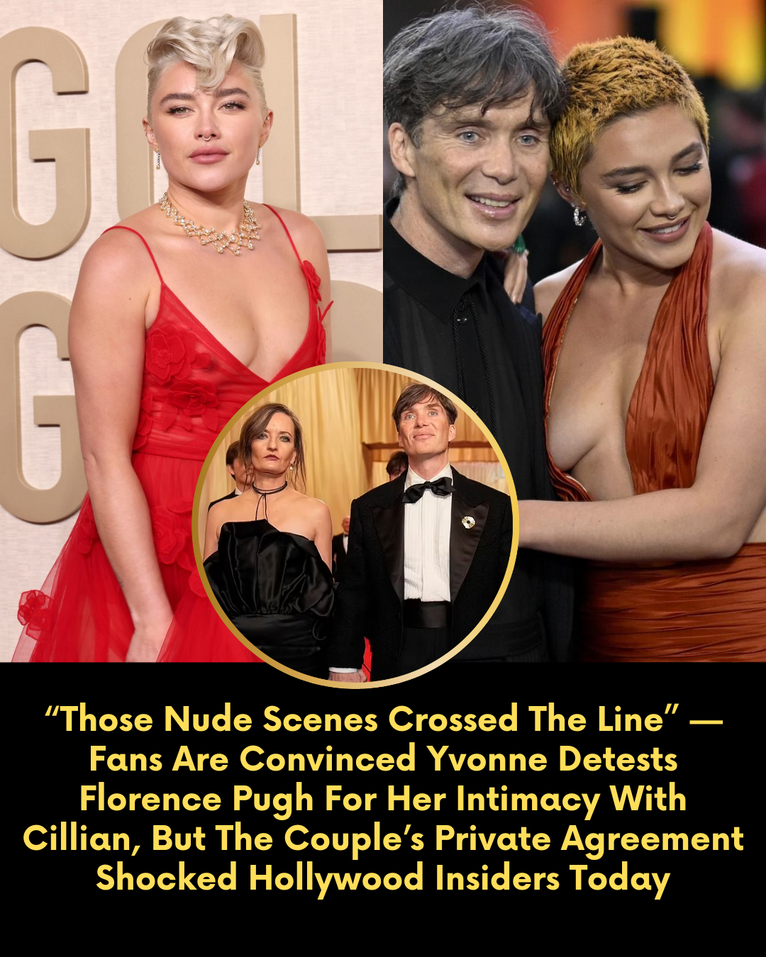 “Those Nude Scenes Crossed The Line” — Fans Are Convinced Yvonne Detests Florence Pugh For Her Intimacy With Cillian, But The Couple’s Private Agreement Shocked Hollywood Insiders Today