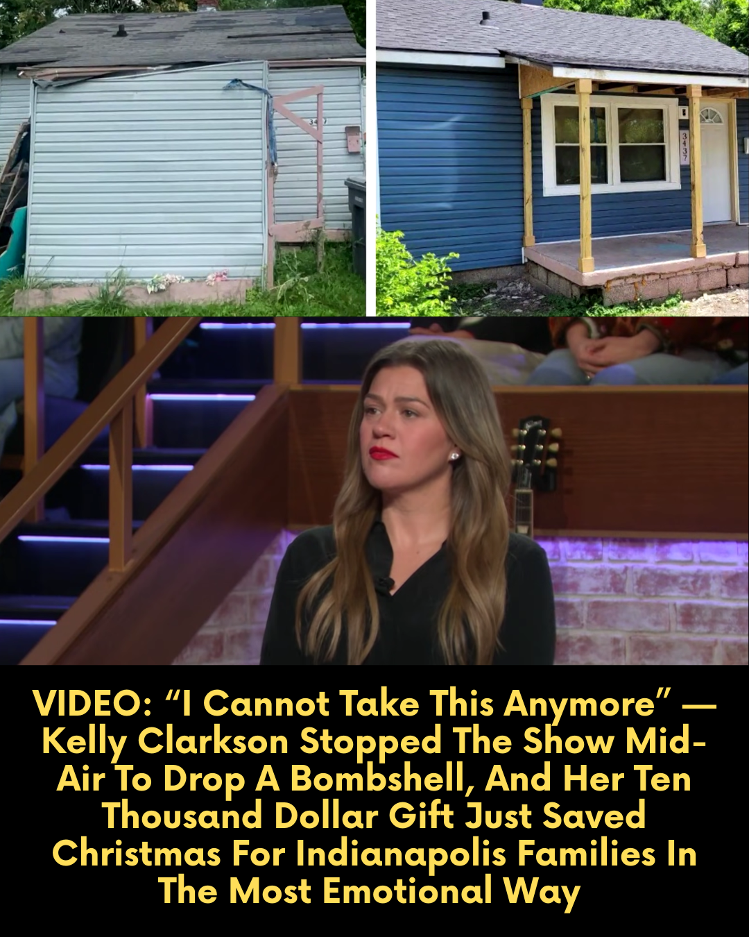 VIDEO: “I Cannot Take This Anymore” — Kelly Clarkson Stopped The Show Mid-Air To Drop A Bombshell, And Her Ten Thousand Dollar Gift Just Saved Christmas For Indianapolis Families In The Most Emotional Way