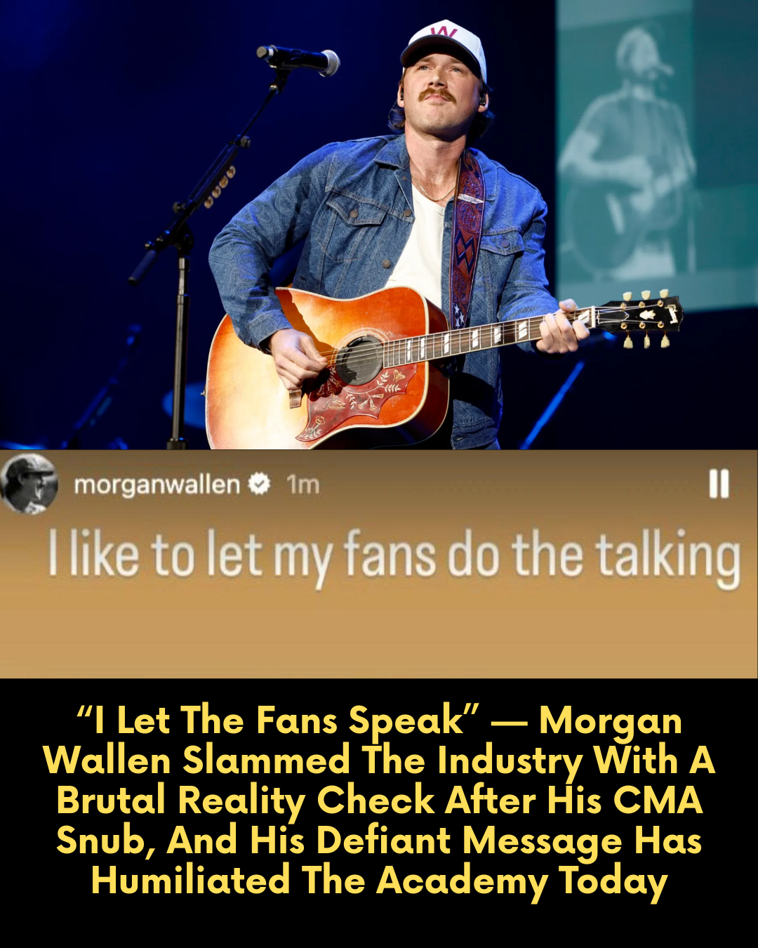 “I Let The Fans Speak” — Morgan Wallen Slammed The Industry With A Brutal Reality Check After His CMA Snub, And His Defiant Message Has Humiliated The Academy Today