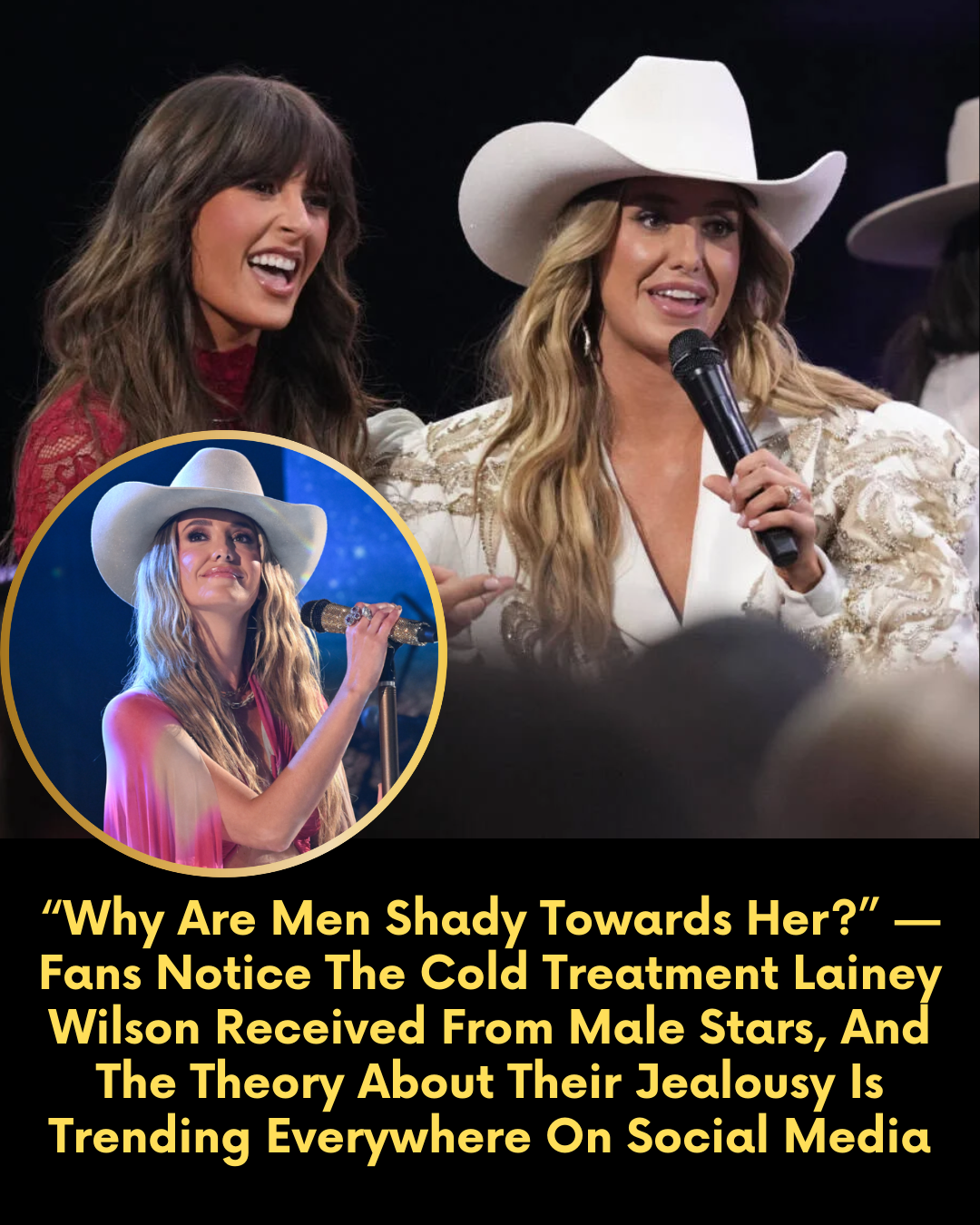 “Why Are Men Shady Towards Her?” — Fans Notice The Cold Treatment Lainey Wilson Received From Male Stars, And The Theory About Their Jealousy Is Trending Everywhere On Social Media