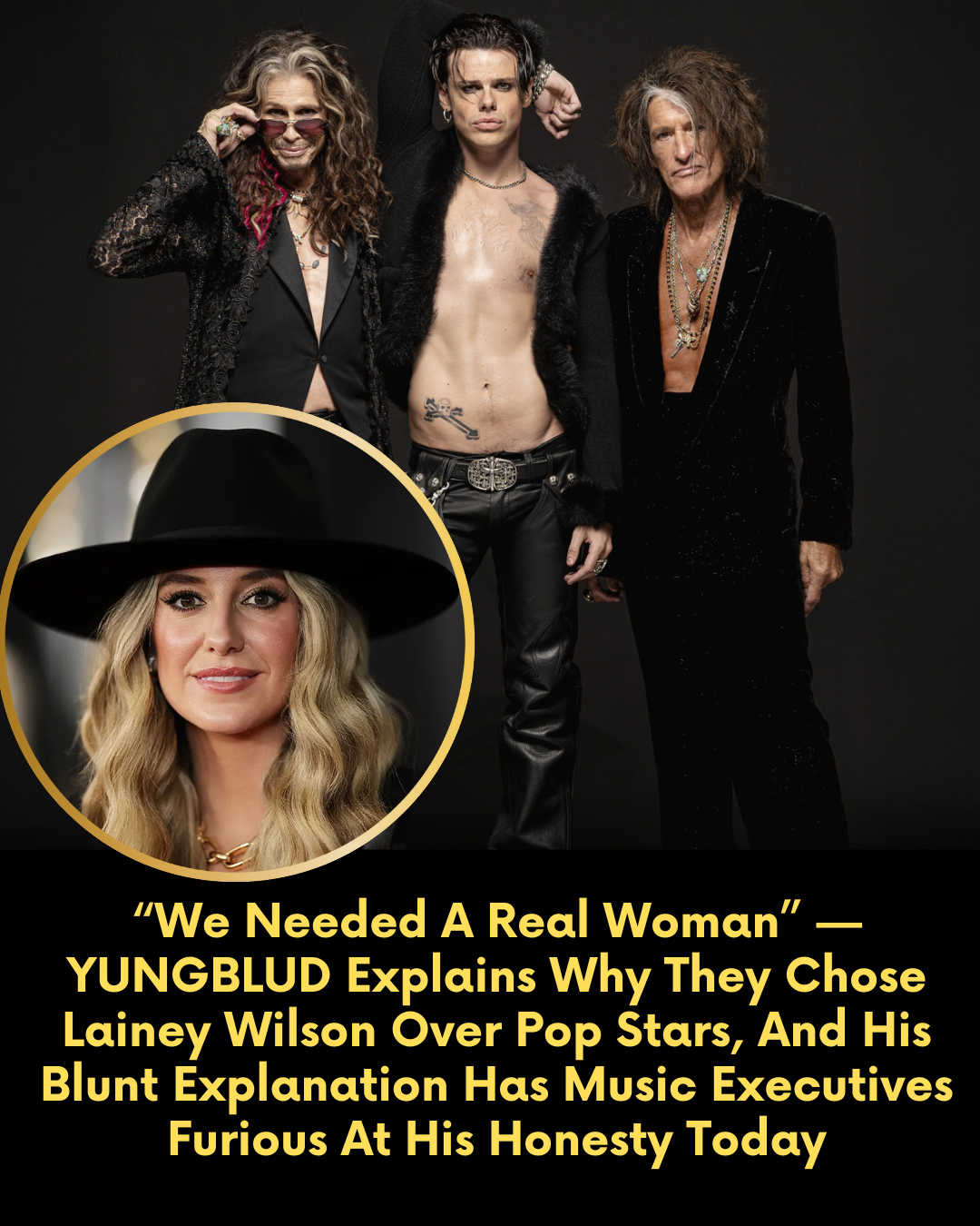 “We Needed A Real Woman” — YUNGBLUD Explains Why They Chose Lainey Wilson Over Pop Stars, And His Blunt Explanation Has Music Executives Furious At His Honesty Today.