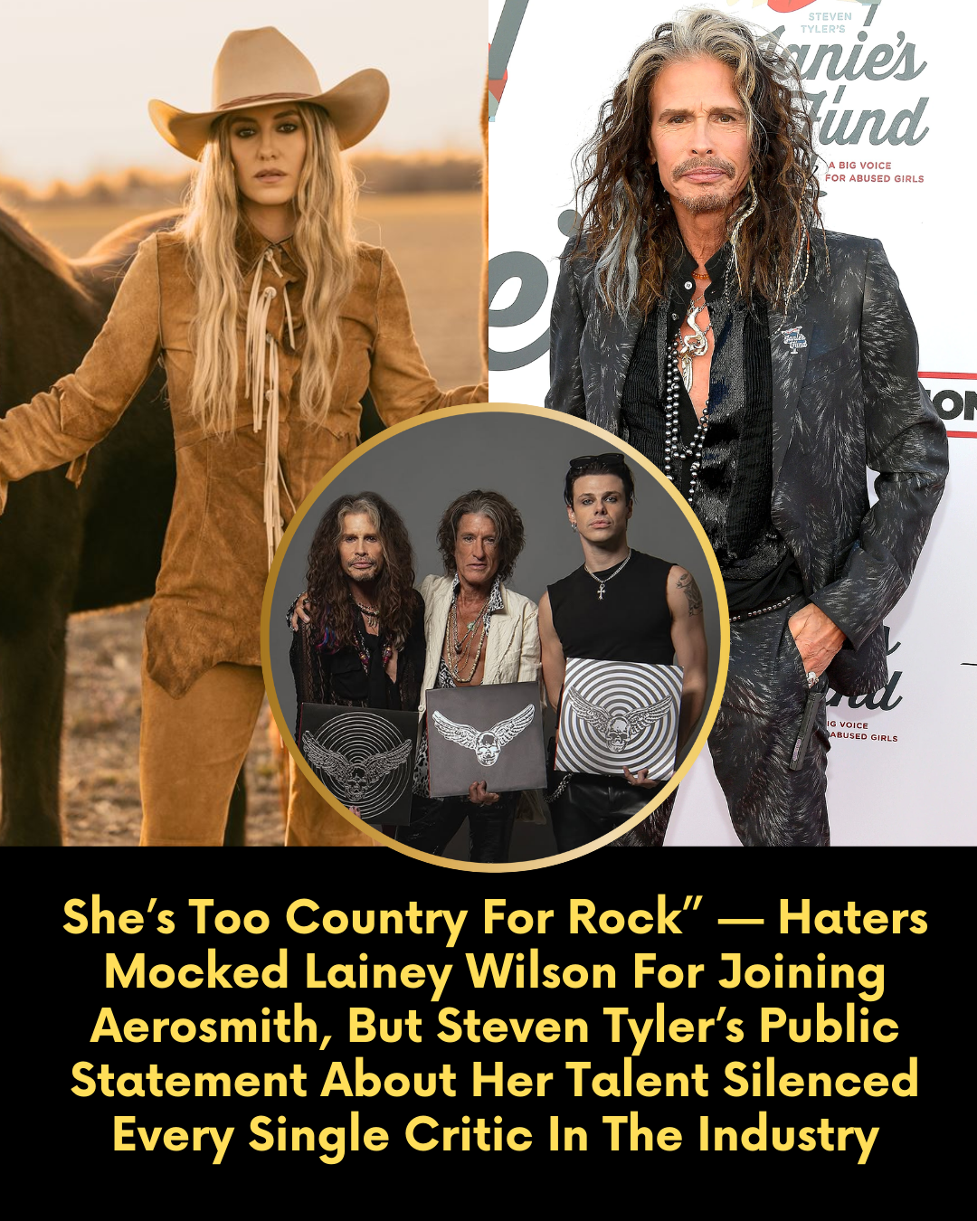 She’s Too Country For Rock” — Haters Mocked Lainey Wilson For Joining Aerosmith, But Steven Tyler’s Public Statement About Her Talent Silenced Every Single Critic In The Industry