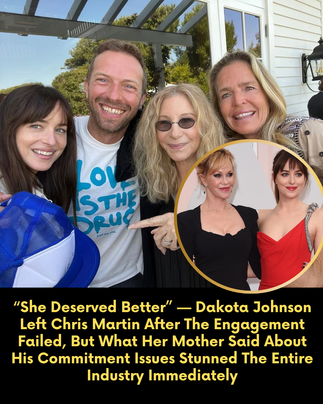 “She Deserved Better” — Dakota Johnson Left Chris Martin After The Engagement Failed, But What Her Mother Said About His Commitment Issues Stunned The Entire Industry Immediately