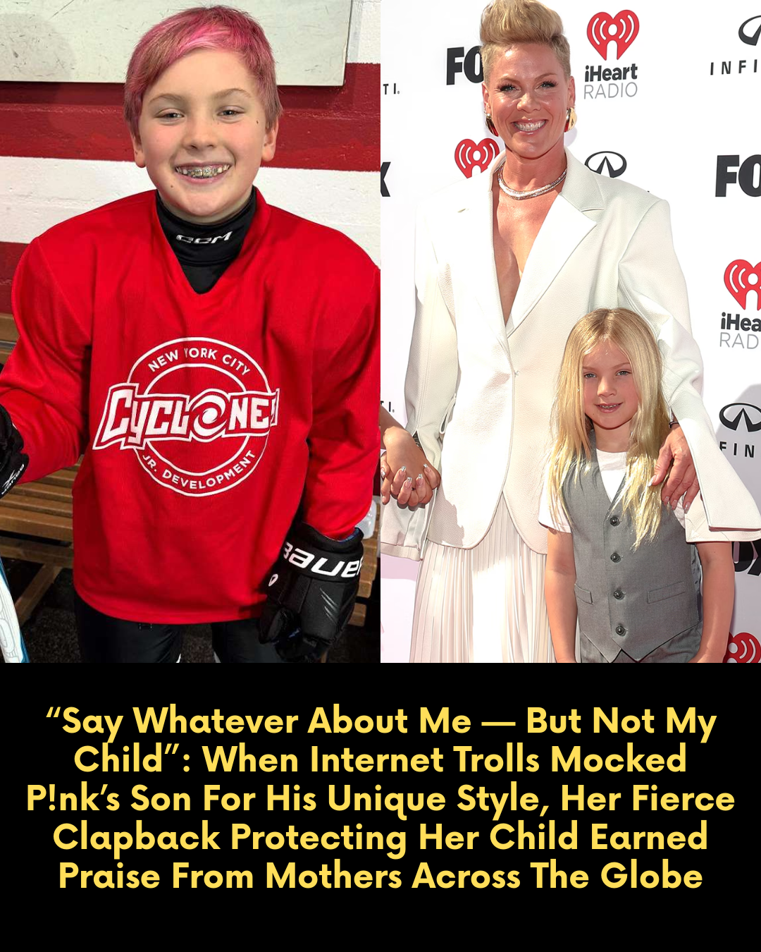 “My Son Is Perfect” — When Internet Trolls Mocked P!nk’s Son For His Unique Style, Her Fierce Clapback Protecting Her Child Earned Praise From Mothers Across The Globe