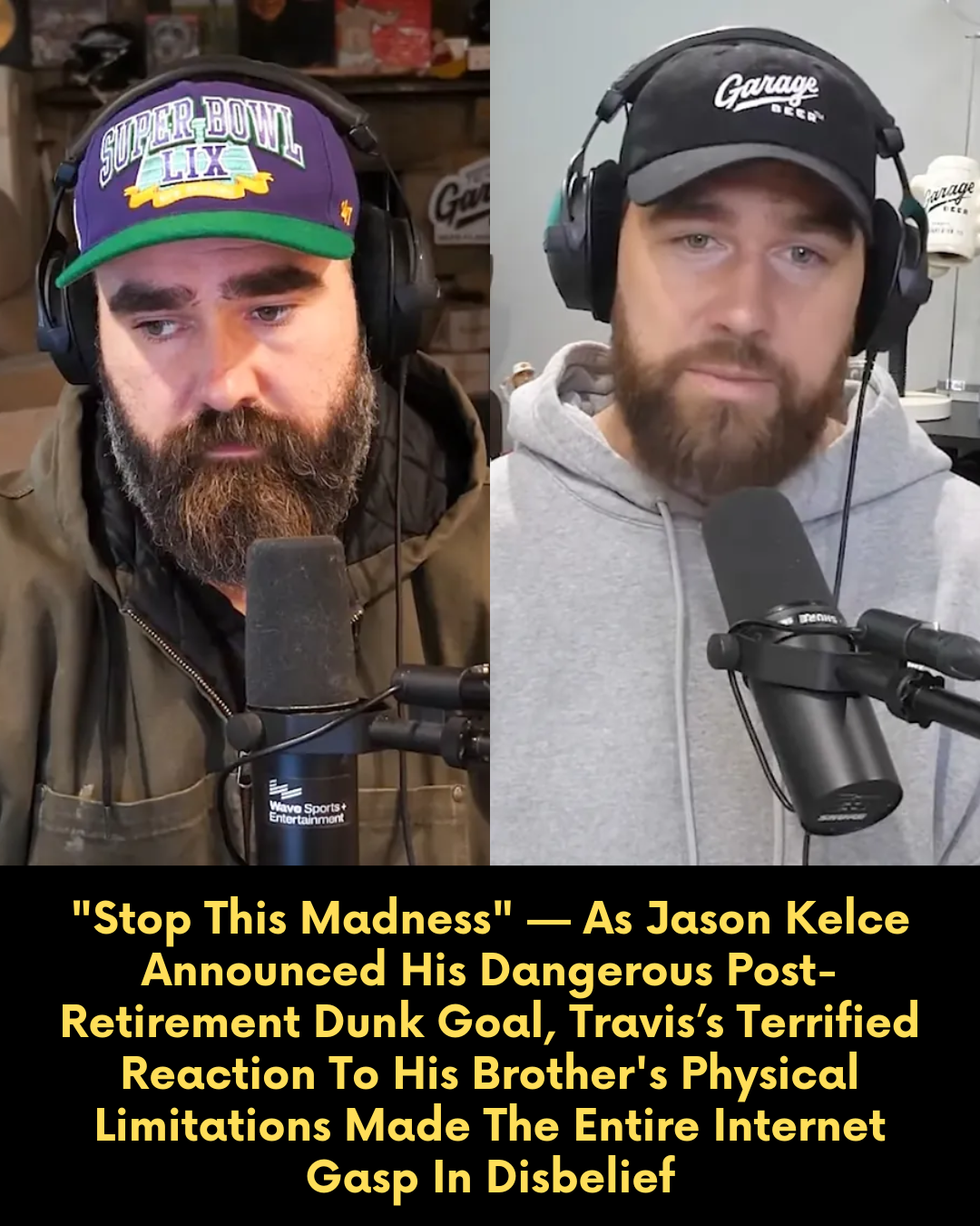 “Stop This Madness” — As Jason Kelce Announced His Dangerous Post-Retirement Dunk Goal, Travis’s Terrified Reaction To His Brother’s Physical Limitations Made The Entire Internet Gasp In Disbelief