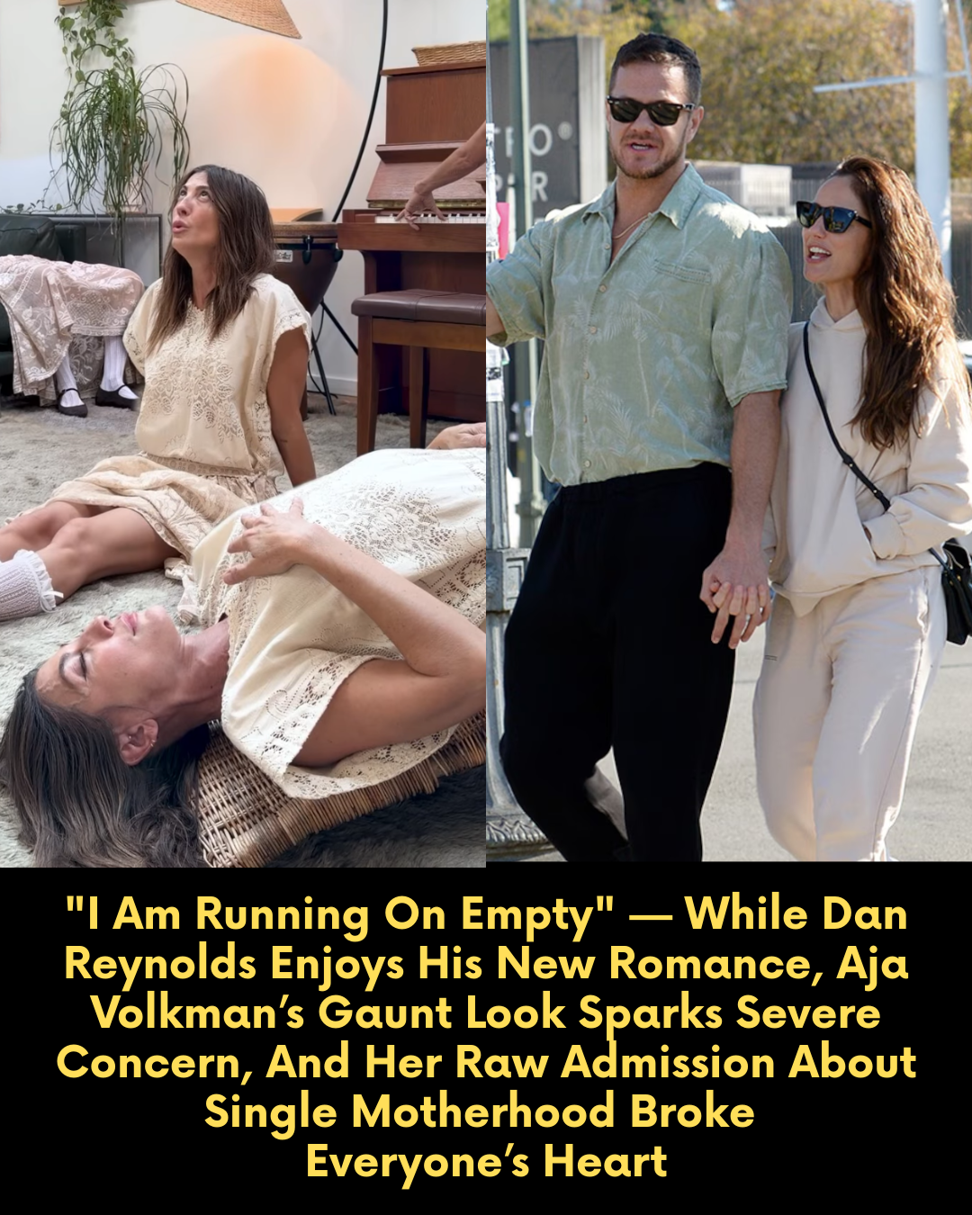 “I Am Running On Empty” — While Dan Reynolds Enjoys His New Romance, Aja Volkman’s Gaunt Look Sparks Severe Concern, And Her Raw Admission About Single Motherhood Broke Everyone’s Heart