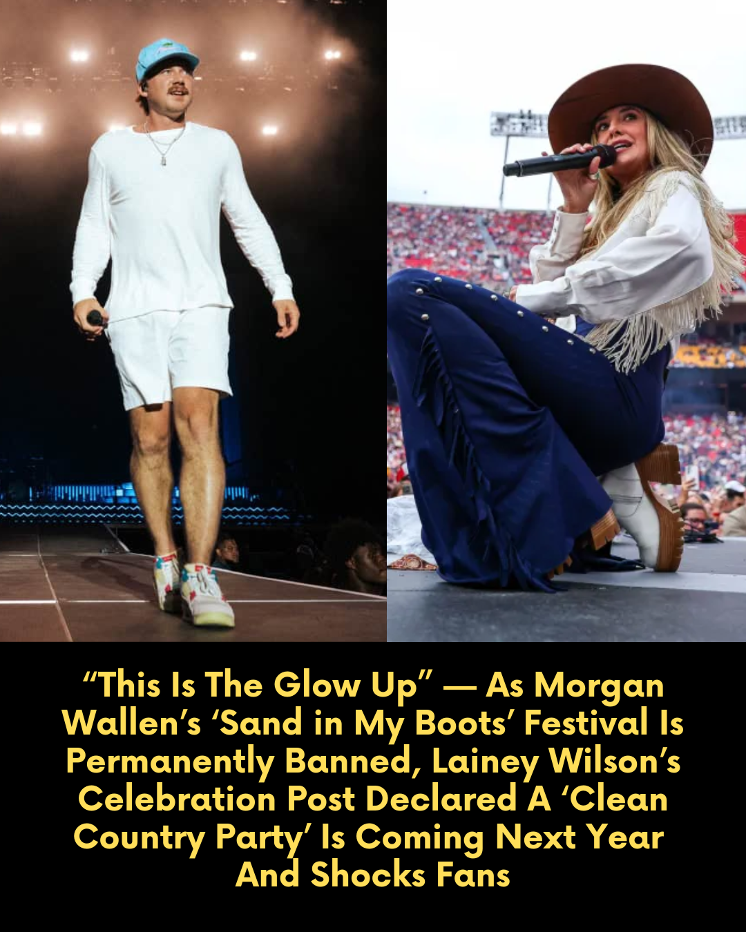“This Is The Glow Up” — As Morgan Wallen’s ‘Sand in My Boots’ Festival Is Permanently Banned, Lainey Wilson’s Celebration Post Declared A ‘Clean Country Party’ Is Coming Next Year And Shocks Fans