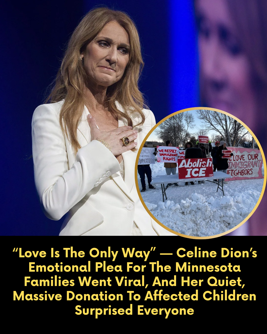 “Love Is The Only Way” — Celine Dion’s Emotional Plea For The Minnesota Families Went Viral, And Her Quiet, Massive Donation To Affected Children Surprised Everyone