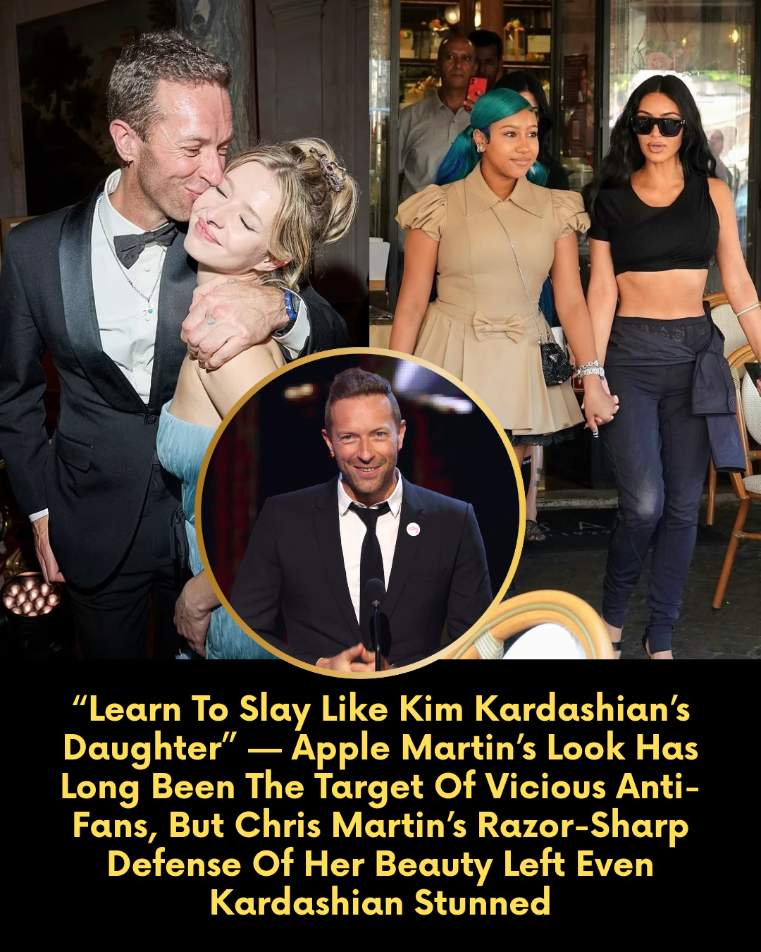 “Learn To Slay Like Kim Kardashian’s Daughter” — Apple Martin’s Look Has Long Been The Target Of Vicious Anti-Fans, But Chris Martin’s Razor-Sharp Defense Of Her Beauty Left Even Kardashian Stunned