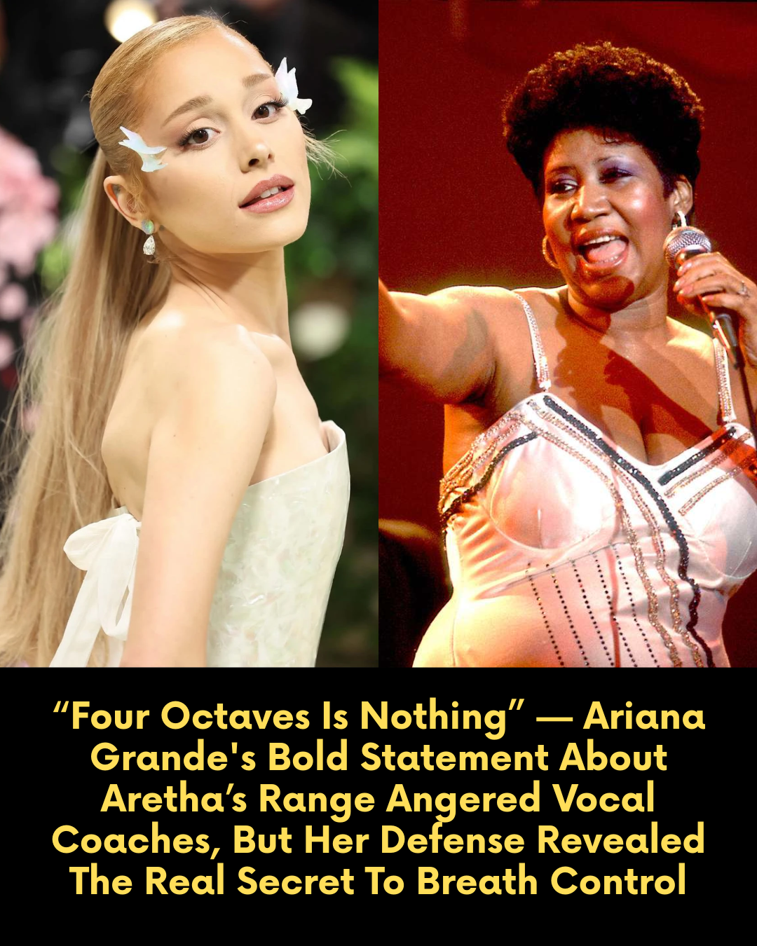 “Four Octaves Is Nothing” — Ariana Grande’s Bold Statement About Aretha’s Range Angered Vocal Coaches, But Her Defense Revealed The Real Secret To Breath Control