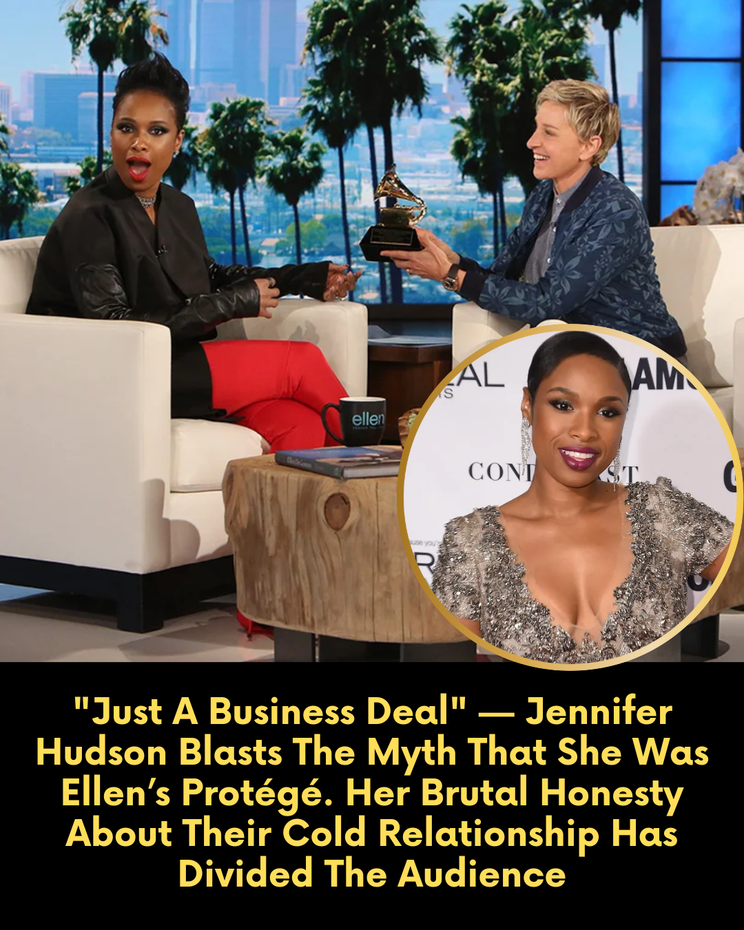 “Just A Business Deal” — Jennifer Hudson Blasts The Myth That She Was Ellen’s Protégé. Her Brutal Honesty About Their Cold Relationship Has Divided The Audience