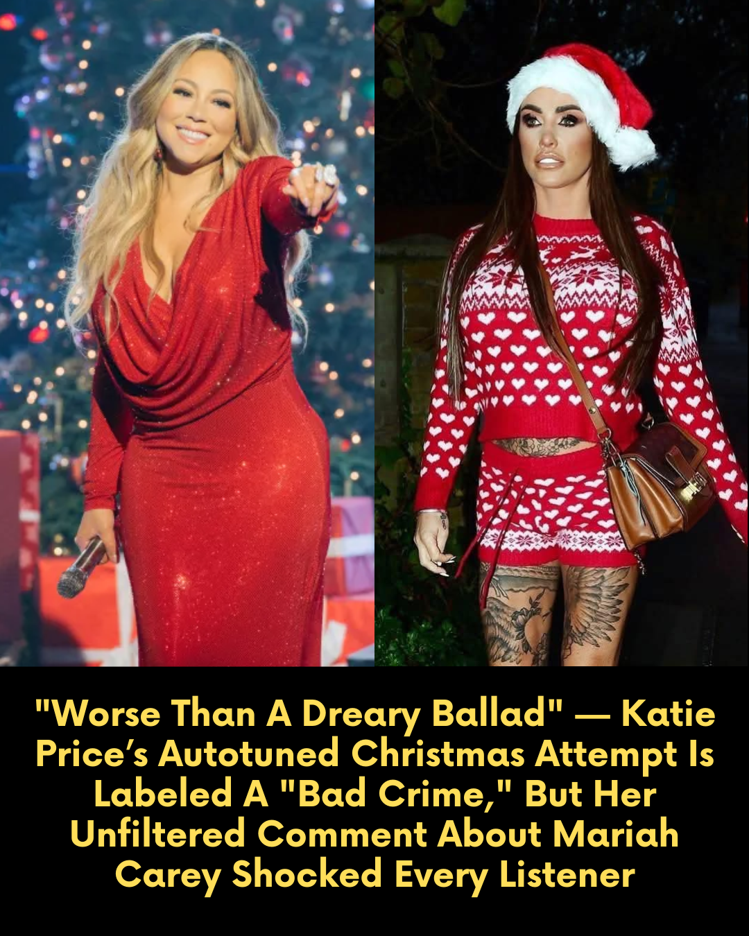 “Worse Than A Dreary Ballad” — Katie Price’s Autotuned Christmas Attempt Is Labeled A “Bad Crime,” But Her Unfiltered Comment About Mariah Carey Shocked Every Listener