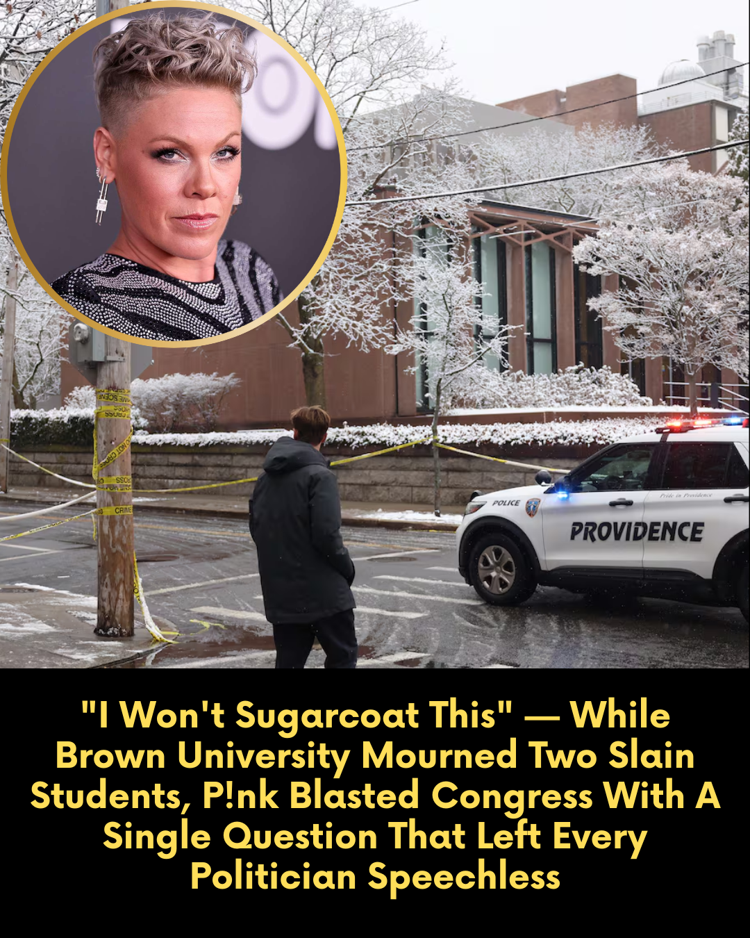 “I Won’t Sugarcoat This” — While Brown University Mourned Two Slain Students, P!nk Blasted Congress With A Single Question That Left Every Politician Speechless