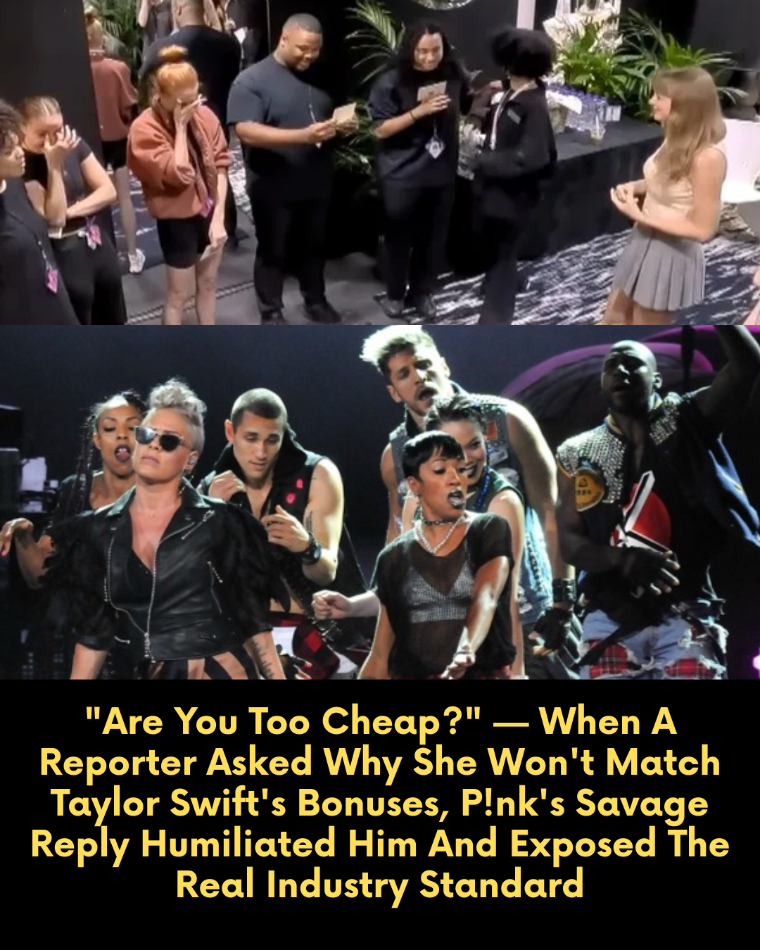 “Are You Too Cheap?” — When A Reporter Asked Why She Won’t Match Taylor Swift’s Bonuses, P!nk’s Savage Reply Humiliated Him And Exposed The Real Industry Standard.