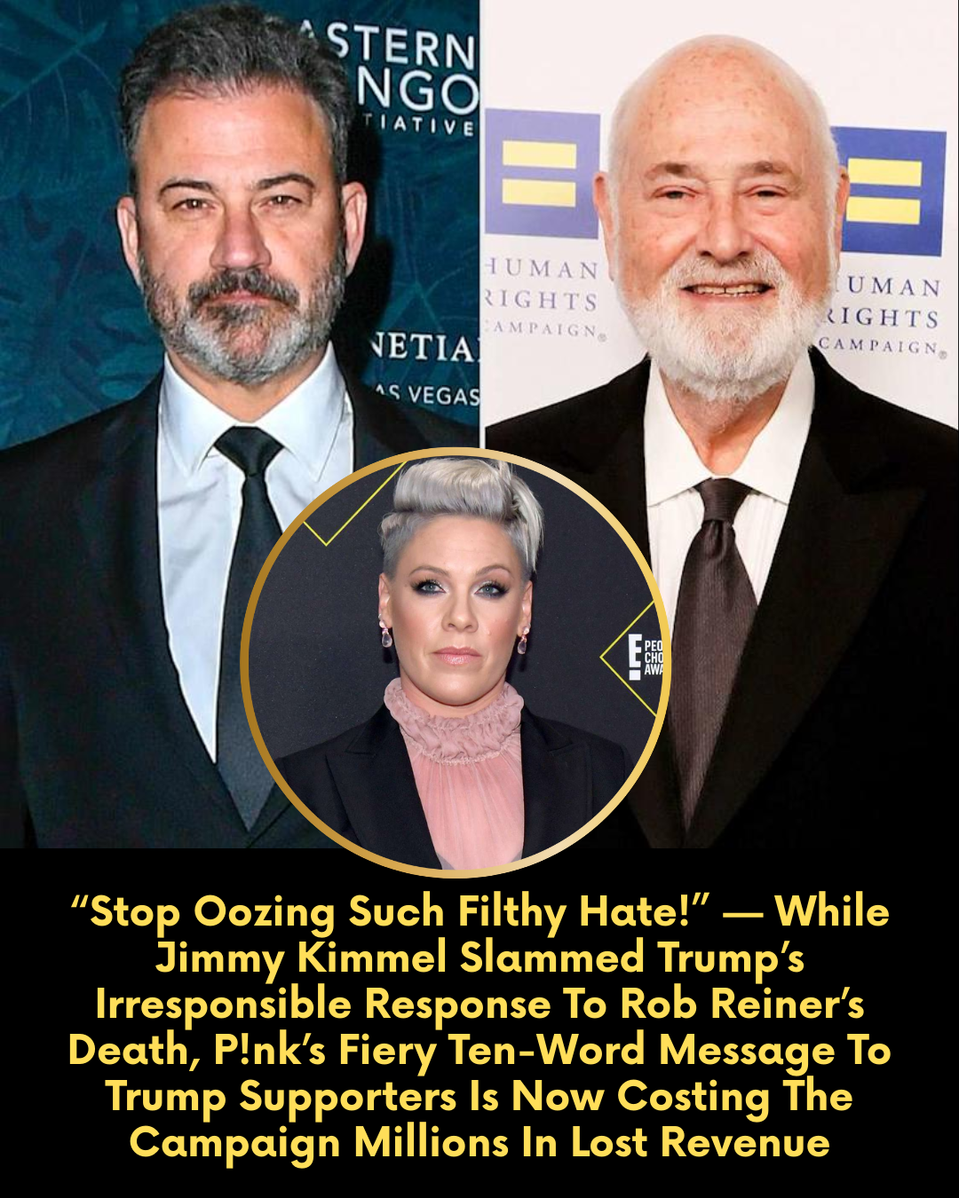 “Stop Oozing Such Filthy Hate!” — While Jimmy Kimmel Slammed Trump’s Irresponsible Response To Rob Reiner’s Death, P!nk’s Fiery Ten-Word Message To Trump Supporters Is Now Costing The Campaign Millions In Lost Revenue