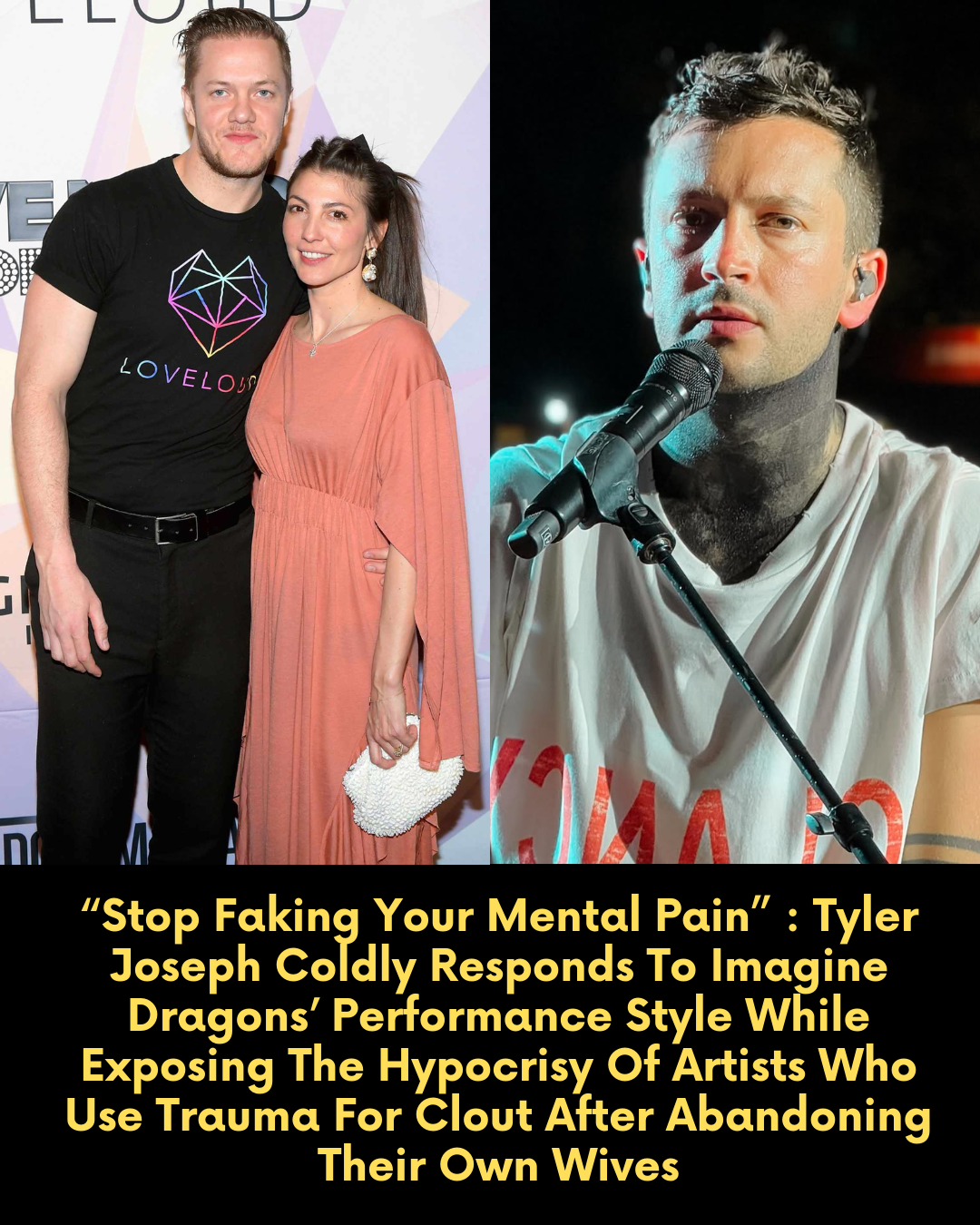 “Stop Faking Your Mental Pain” : Tyler Joseph Coldly Responds To Imagine Dragons’ Performance Style While Exposing The Hypocrisy Of Artists Who Use Trauma For Clout After Abandoning Their Own Wives