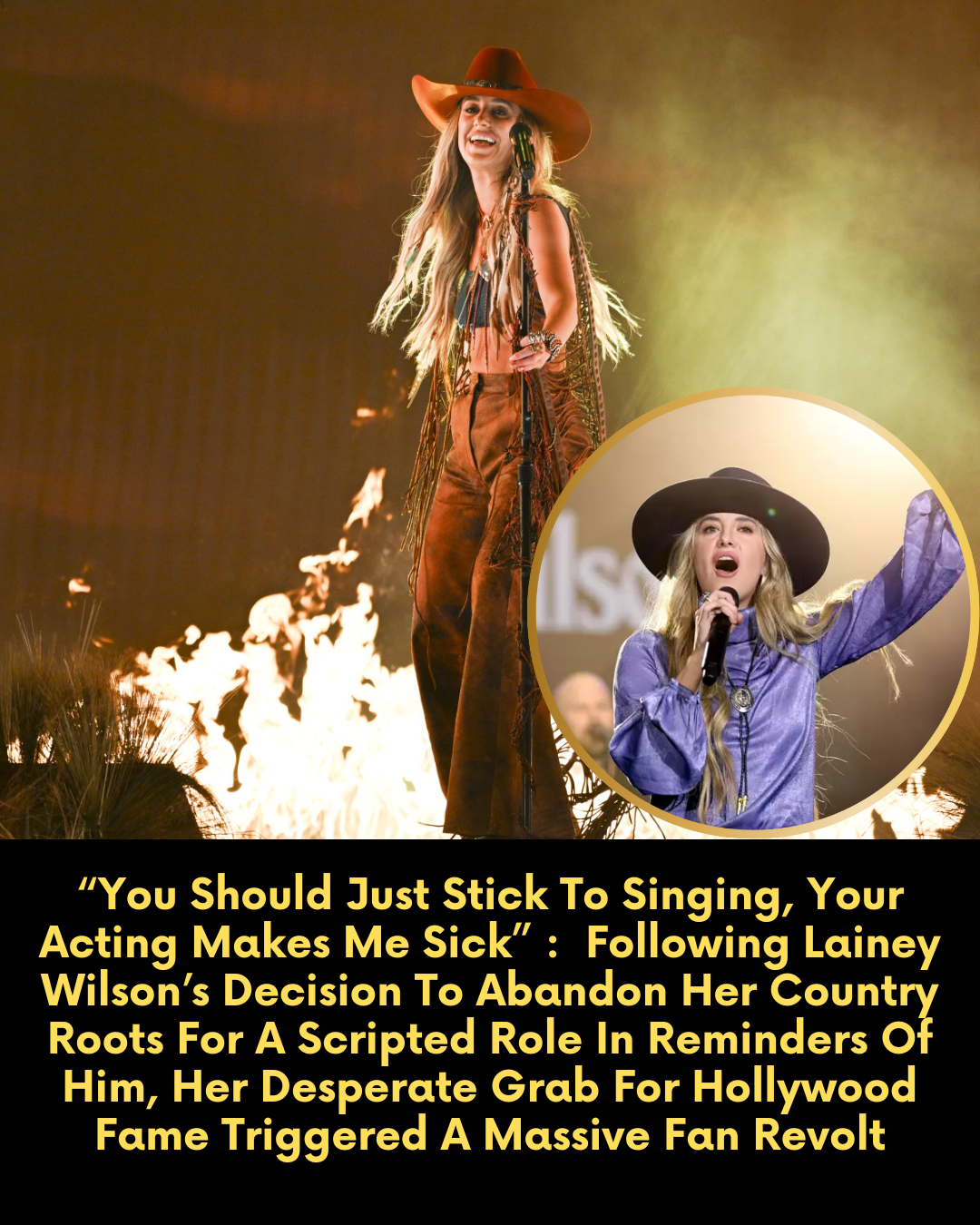 “You Should Just Stick To Singing, Your Acting Makes Me Sick” :  Following Lainey Wilson’s Decision To Abandon Her Country Roots For A Scripted Role In Reminders Of Him, Her Desperate Grab For Hollywood Fame Triggered A Massive Fan Revolt