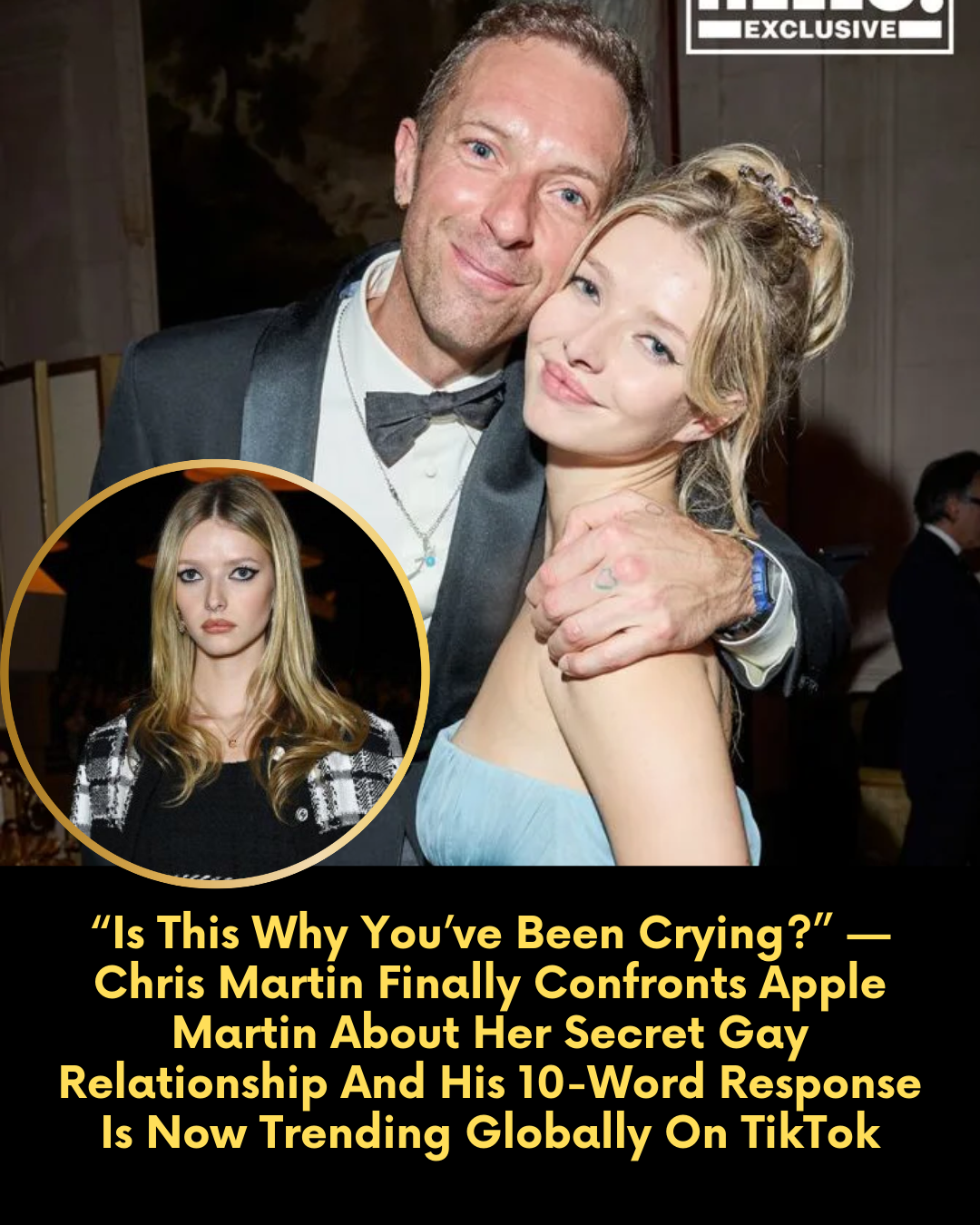 “Is This Why You’ve Been Crying?” — Chris Martin Finally Confronts Apple Martin About Her Secret Gay Relationship And His 10-Word Response Is Now Trending Globally On TikTok