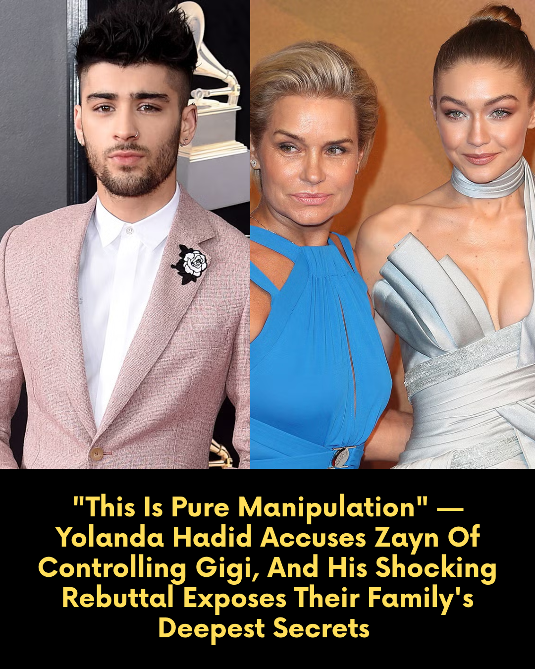 “This Is Pure Manipulation” — Yolanda Hadid Accuses Zayn Of Controlling Gigi, And His Shocking Rebuttal Exposes Their Family’s Deepest Secrets
