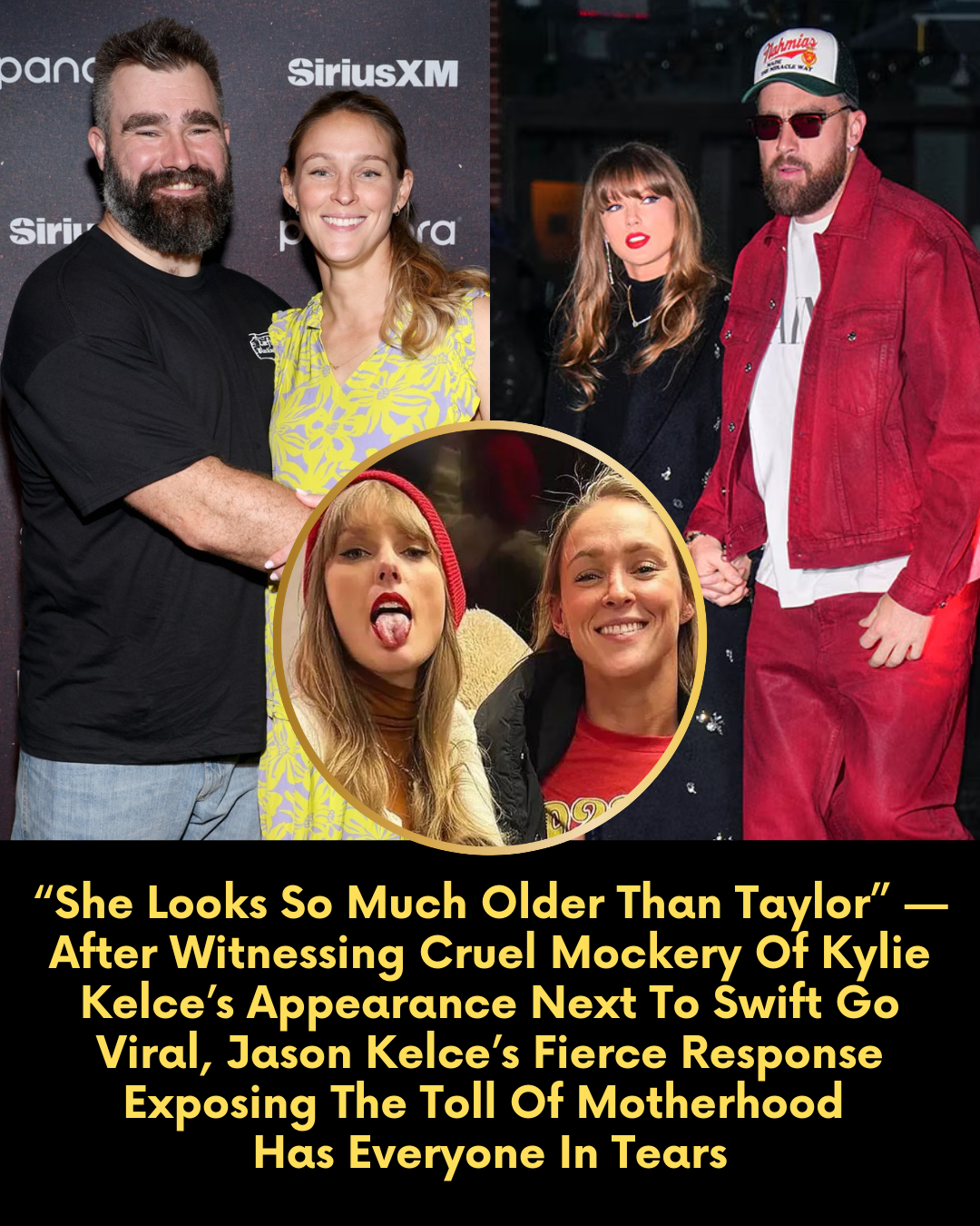 “She Looks So Much Older Than Taylor” — After Witnessing Cruel Mockery Of Kylie Kelce’s Appearance Next To Swift Go Viral, Jason Kelce’s Fierce Response Exposing The Toll Of Motherhood Has Everyone In Tears