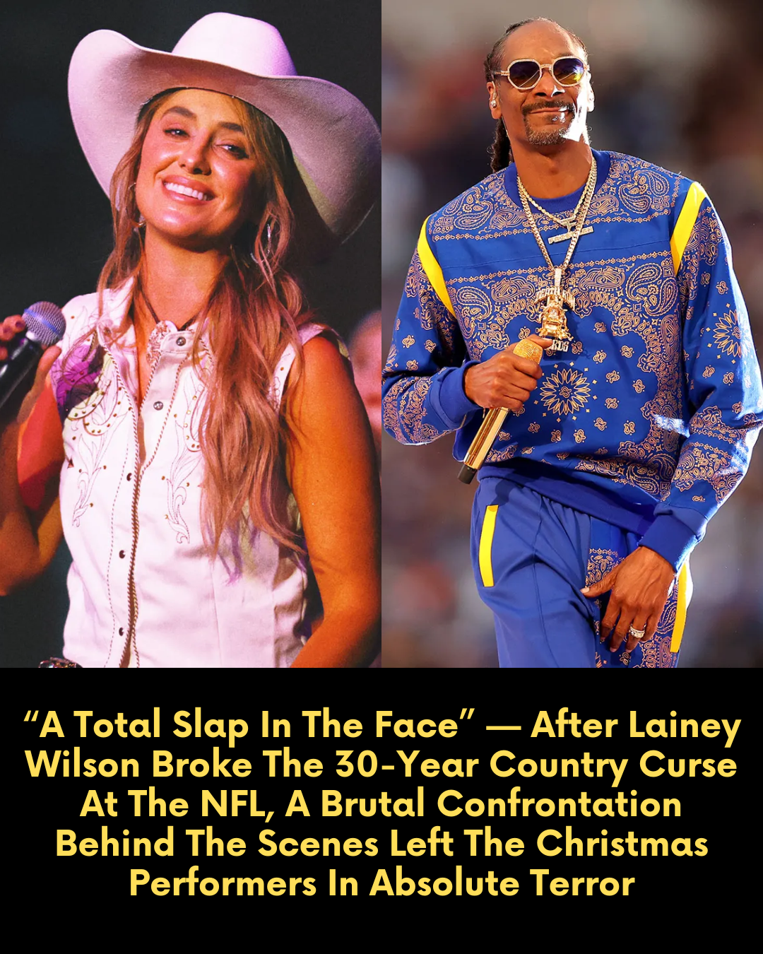 “A Total Slap In The Face” — After Lainey Wilson Broke The 30-Year Country Curse At The NFL, A Brutal Confrontation Behind The Scenes Left The Christmas Performers In Absolute Terror