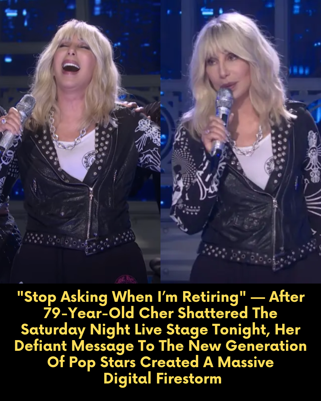 “Stop Asking When I’m Retiring” — After 79-Year-Old Cher Shattered The Saturday Night Live Stage Tonight, Her Defiant Message To The New Generation Of Pop Stars Created A Massive Digital Firestorm.