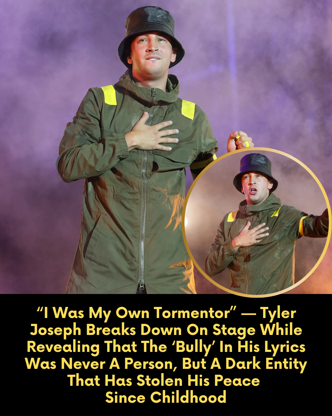 “I Was My Own Tormentor” — Tyler Joseph Breaks Down On Stage While Revealing That The ‘Bully’ In His Lyrics Was Never A Person, But A Dark Entity That Has Stolen His Peace Since Childhood