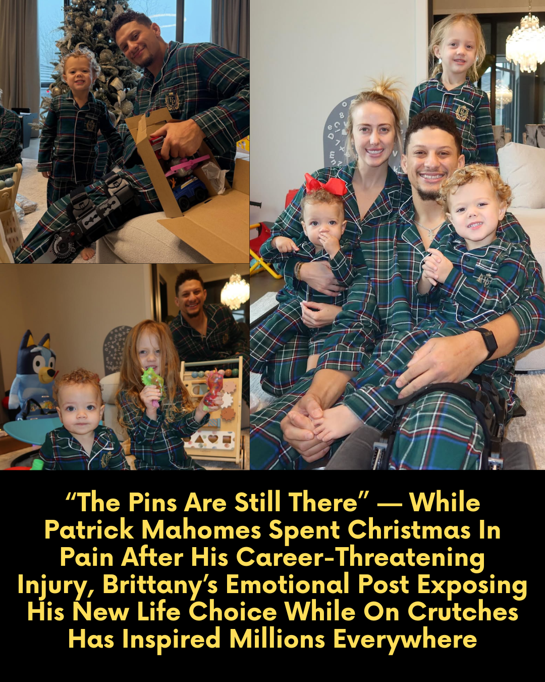 “The Pins Are Still There” — While Patrick Mahomes Spent Christmas In Pain After His Career-Threatening Injury, Brittany’s Emotional Post Exposing His New Life Choice While On Crutches Has Inspired Millions Everywhere