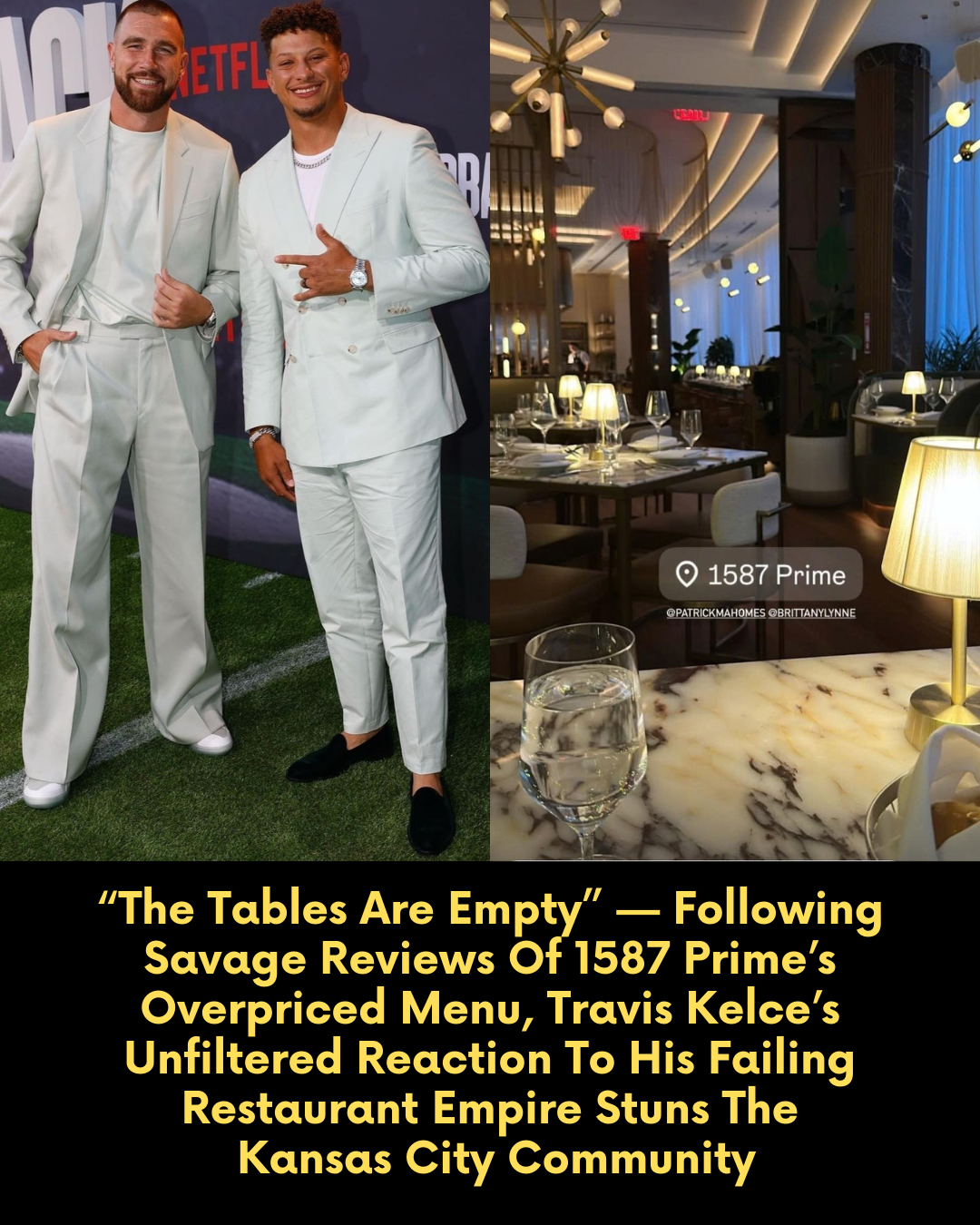 “The Tables Are Empty” — Following Savage Reviews Of 1587 Prime’s Overpriced Menu, Travis Kelce’s Unfiltered Reaction To His Failing Restaurant Empire Stuns The Kansas City Community