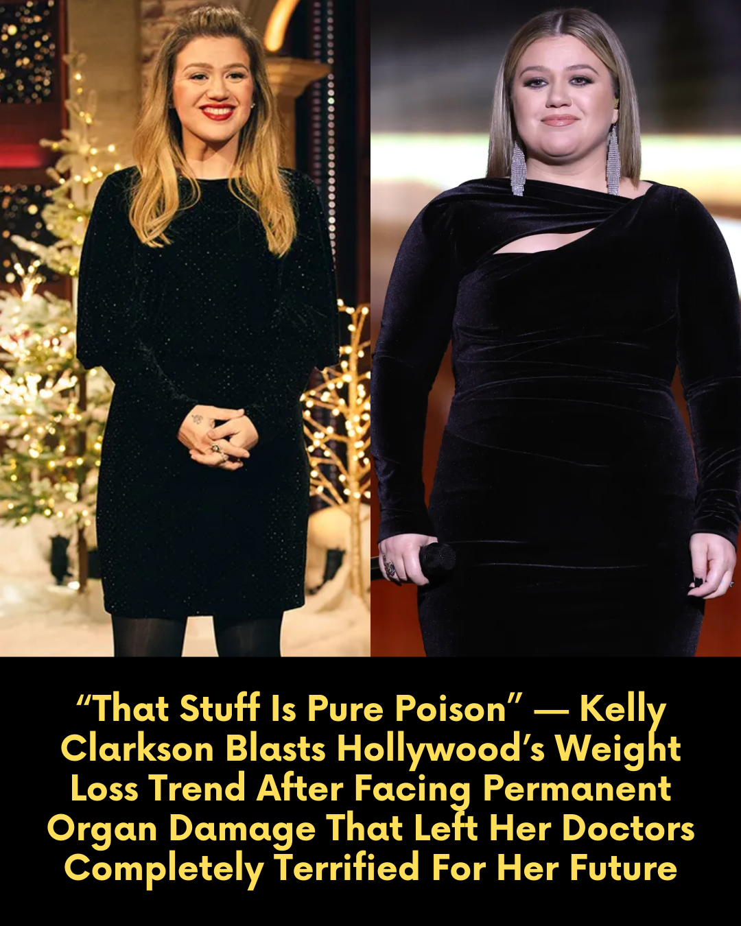 “That Stuff Is Pure Poison” — Kelly Clarkson Blasts Hollywood’s Weight Loss Trend After Facing Permanent Organ Damage That Left Her Doctors Completely Terrified For Her Future