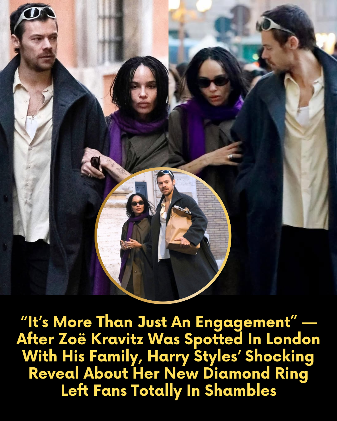 “It’s More Than Just An Engagement” — After Zoë Kravitz Was Spotted In London With His Family, Harry Styles’ Shocking Reveal About Her New Diamond Ring Left Fans Totally In Shambles