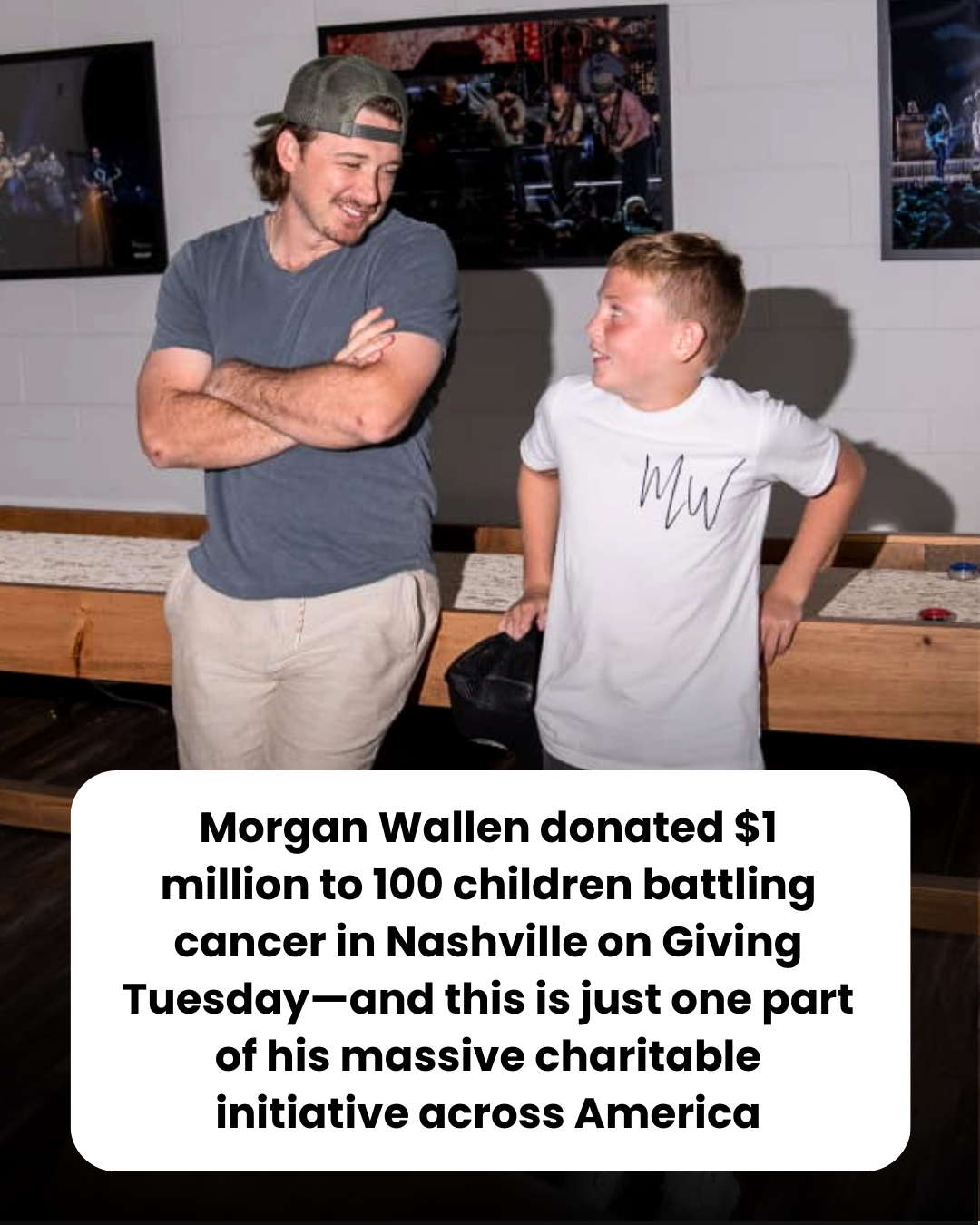 Morgan Wallen donated $1 million to 100 children battling cancer in Nashville on Giving Tuesday—and this is just one part of his massive charitable initiative across America